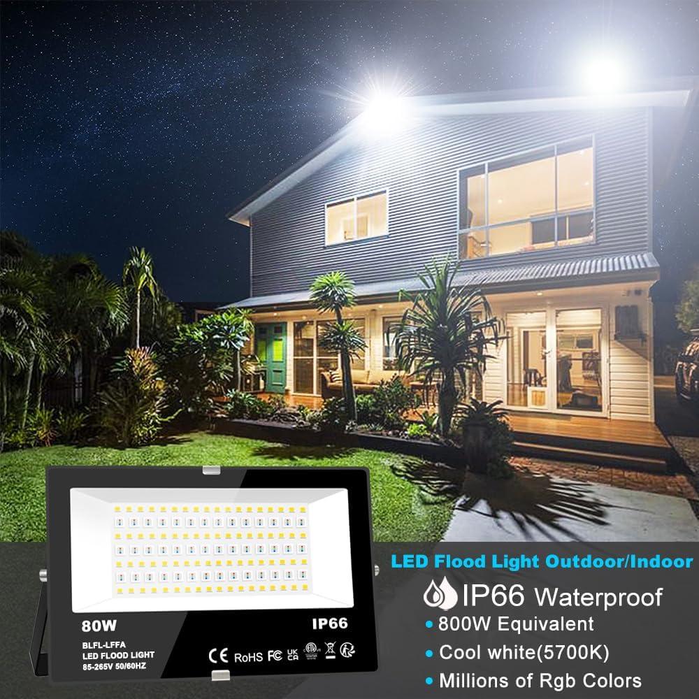 Luz de Inundación LED MELPO 80W RGB Control APP 8000LM