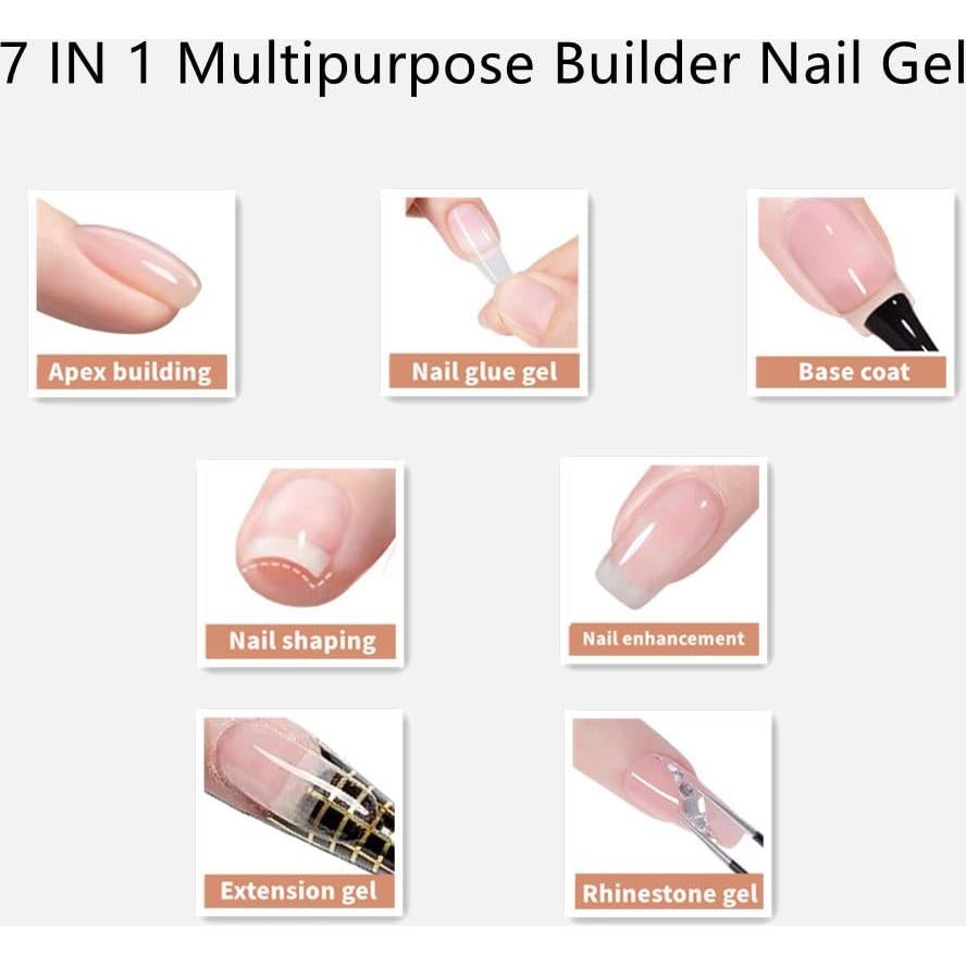 Gel Constructor de Uñas 7 en 1 MEMEDA - Transparente 60g