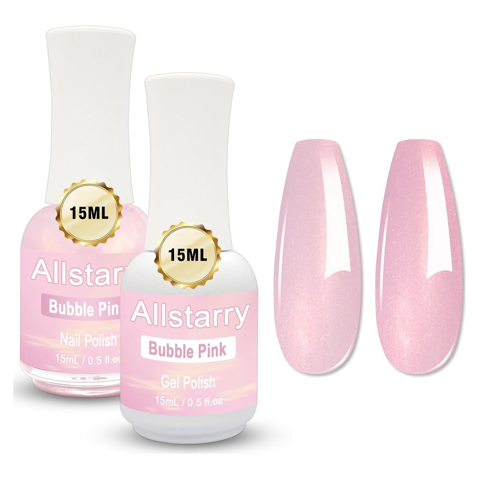 Esmalte de Uñas Rosa Allstarry 15ml Gel y Secado al Aire