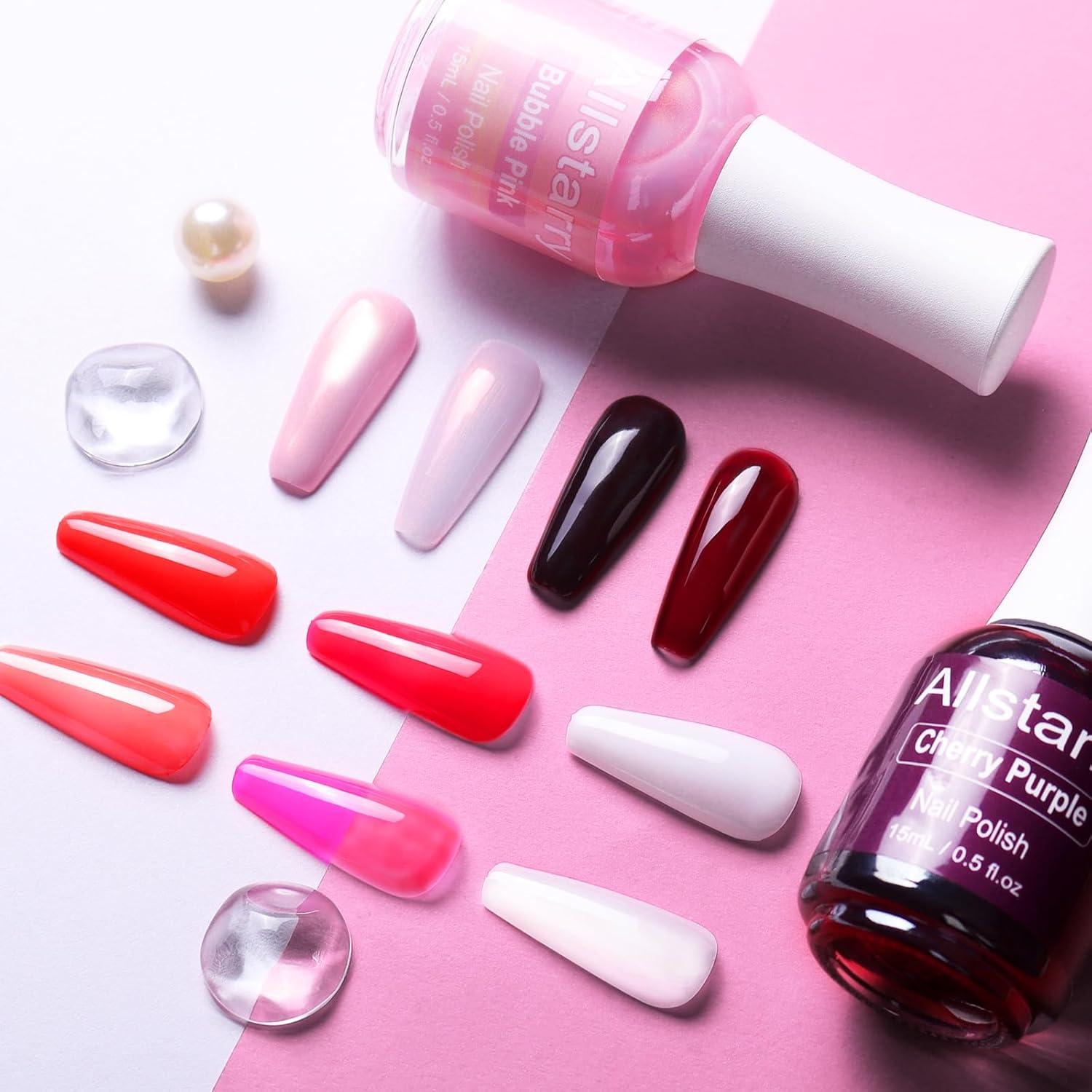 Esmalte de Uñas Rosa Allstarry 15ml Gel y Secado al Aire