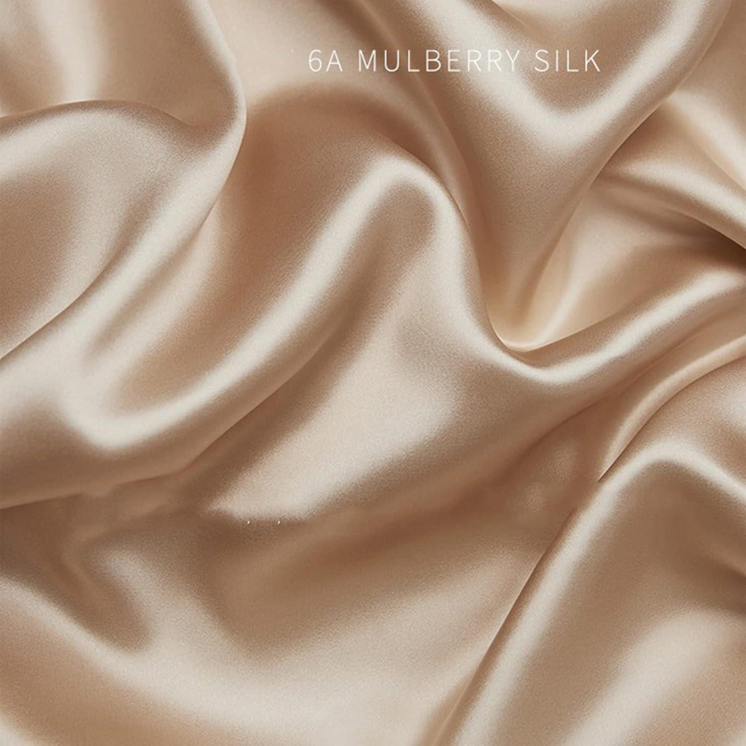 Funda de Almohada de Seda Beige ROSEWARD 22 Momme Estándar