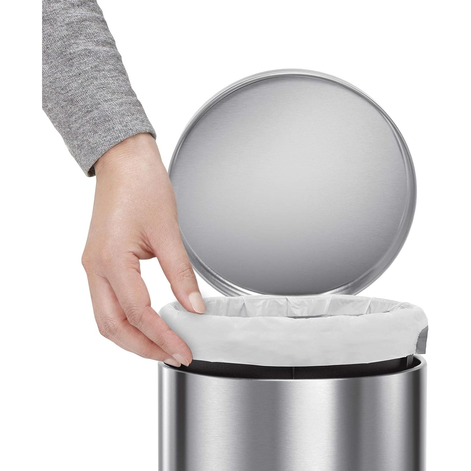 Bote de Basura Redondo 4.5L simplehuman con Pedal Acero Inoxidable