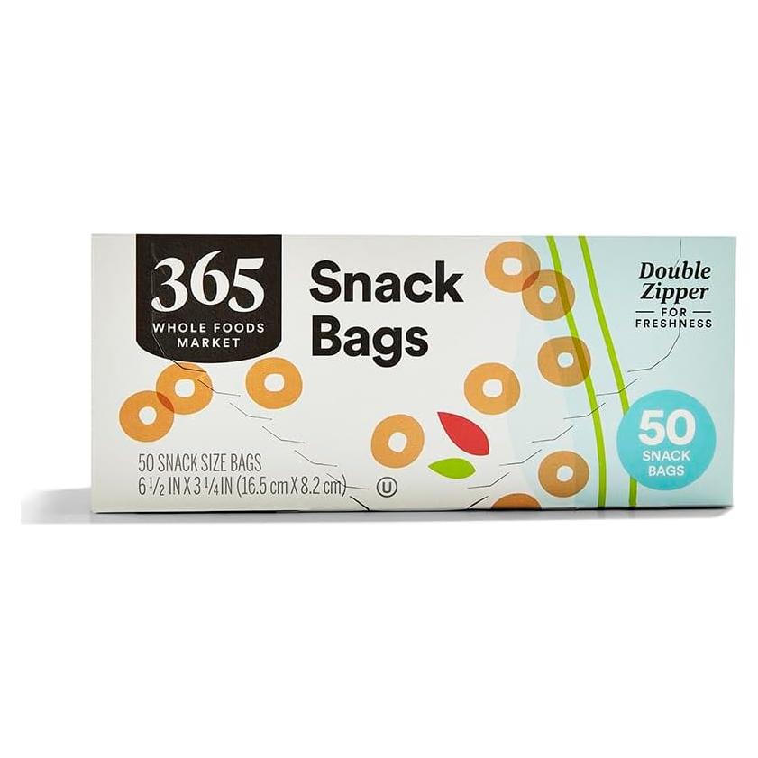 Bolsas de Almacenamiento Snack 365 Whole Foods 50 Unidades
