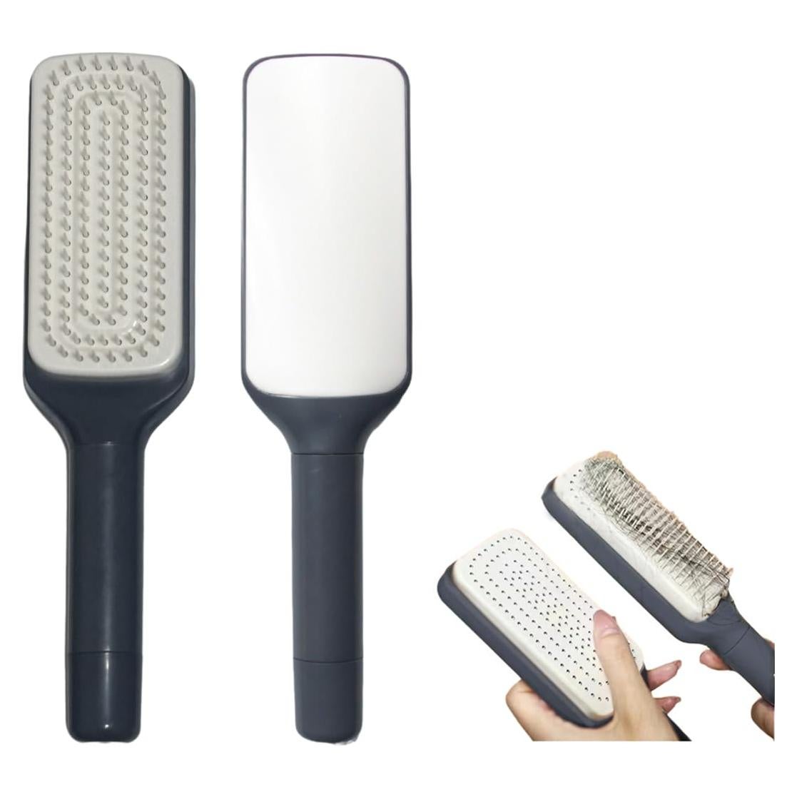 Cepillo de Cabello Autolimpiante Xinqirity Gris 24x6cm