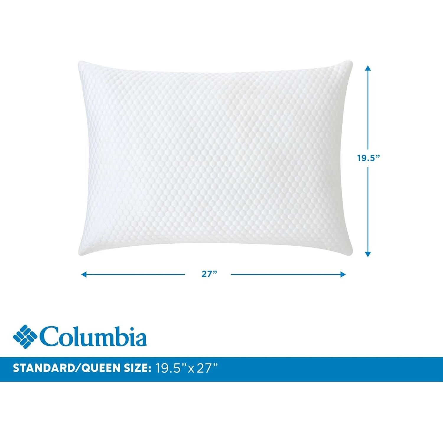 Almohada Columbia Comfort Ice Fiber Estándar Reina Enfriamiento