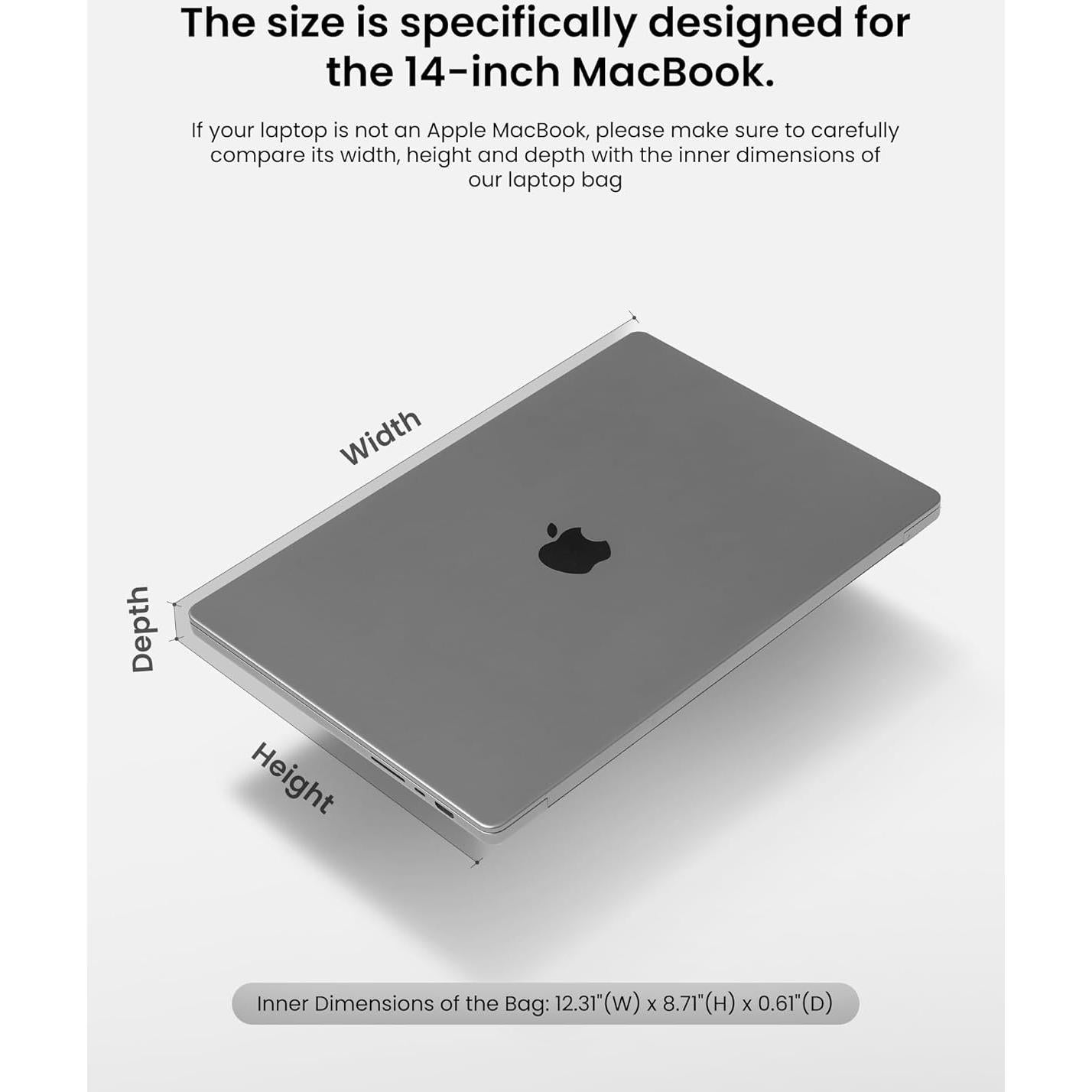 Funda Protectora tomtoc para Laptop 14" MacBook Pro Negra