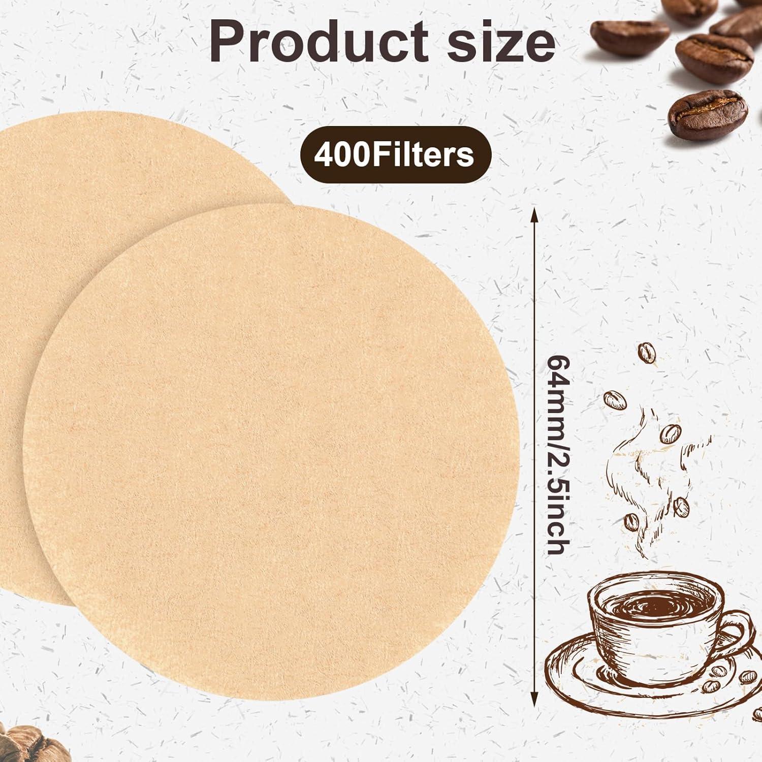 400 Filtros de Café Desechables Wangpeipeimm 6.35cm Naturales