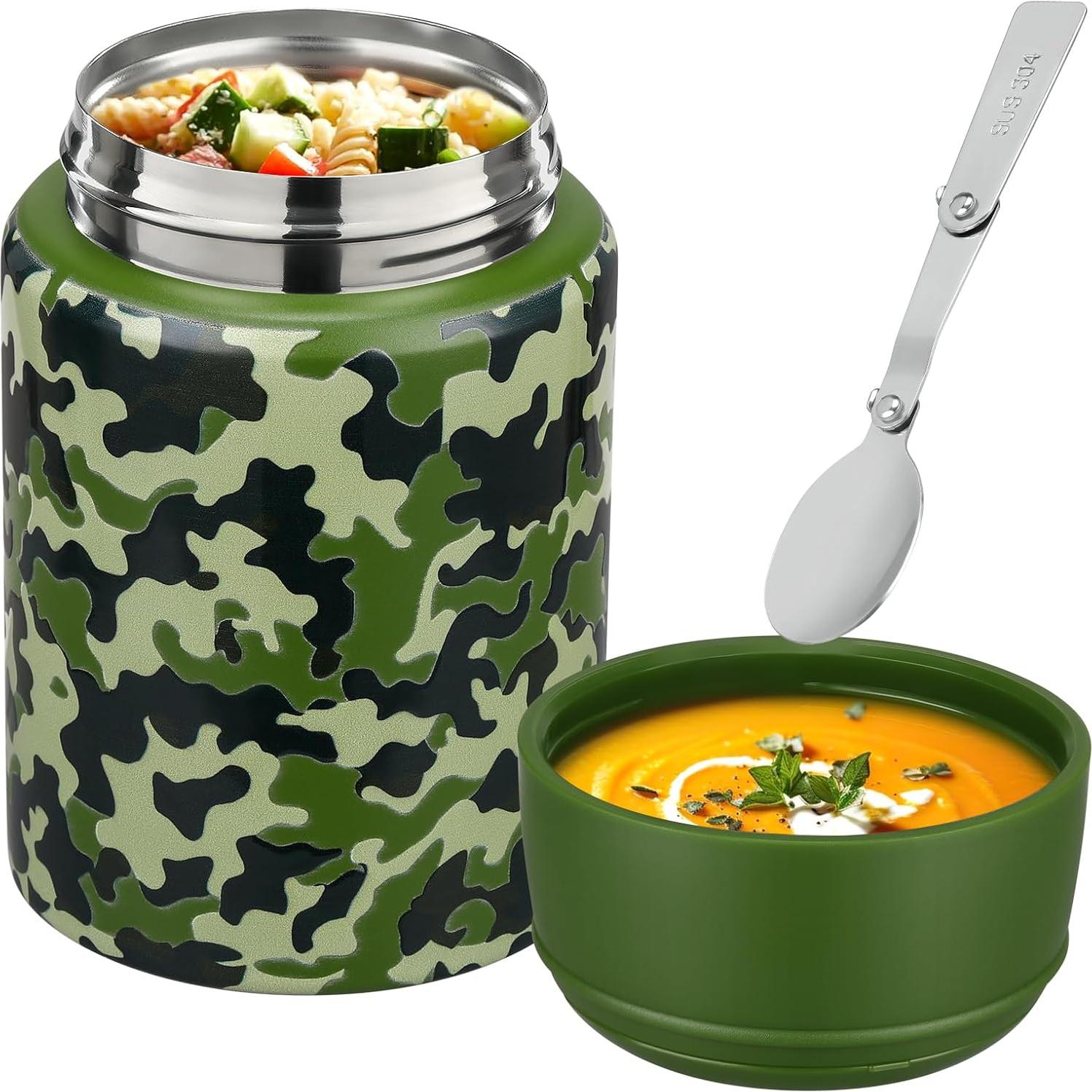 Termo Aislado para Comida Caliente Aimsnk 525ml Verde Camuflaje