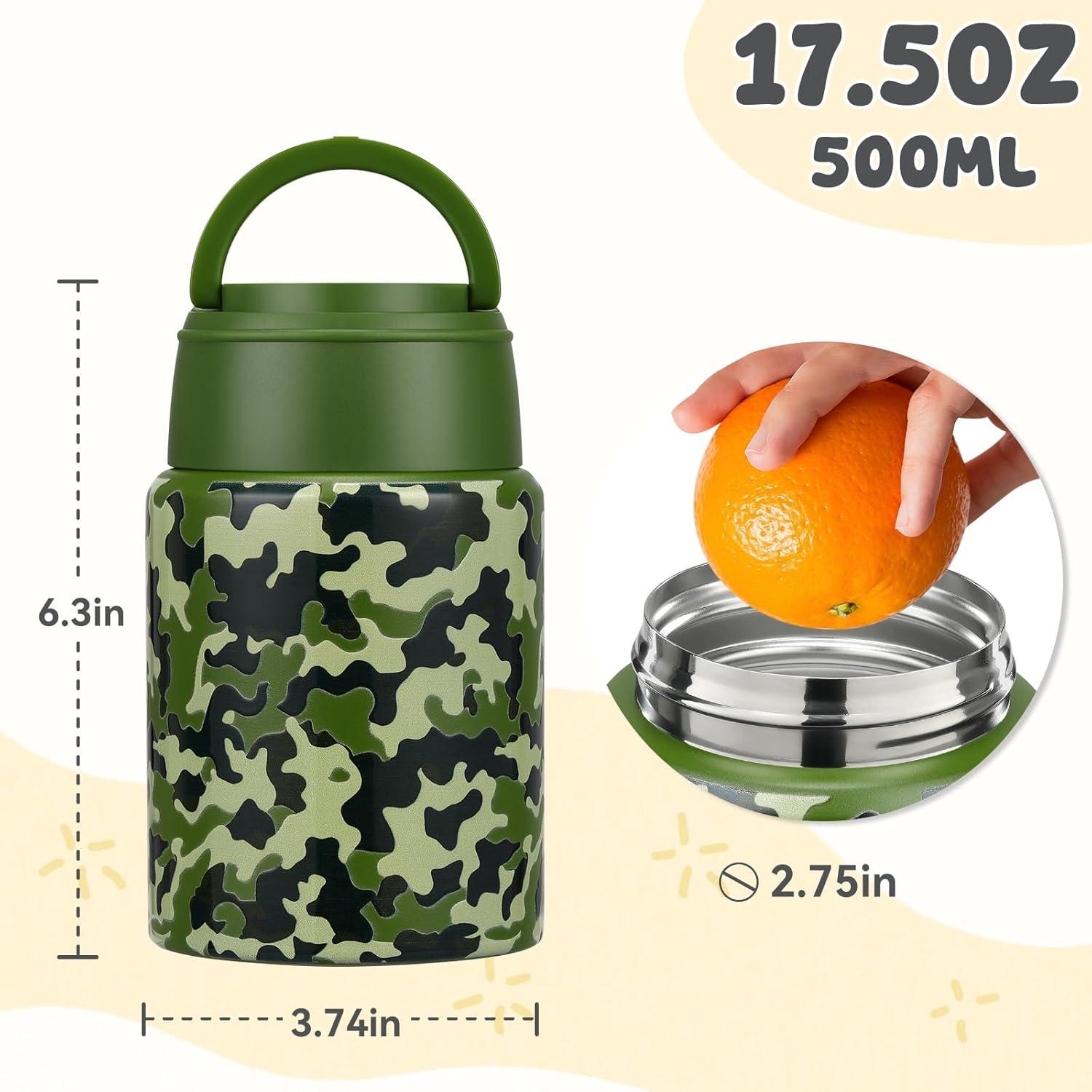 Termo Aislado para Comida Caliente Aimsnk 525ml Verde Camuflaje