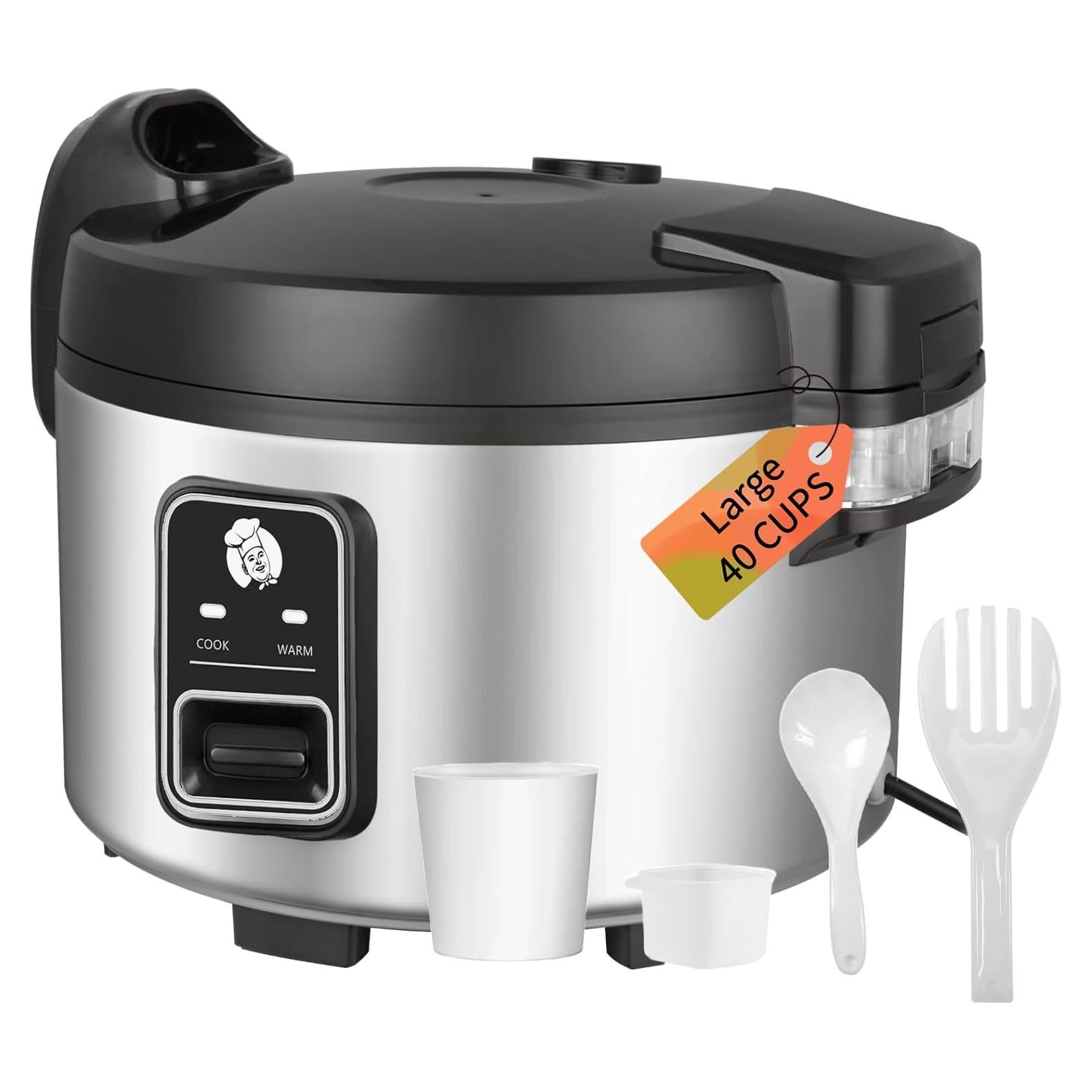 Cocedor de Arroz Comercial DAZITN 9L 40 Tazas Cocido Rápido