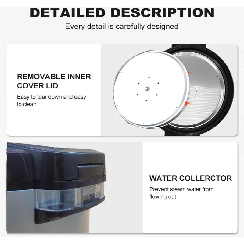 Cocedor de Arroz Comercial DAZITN 9L 40 Tazas Cocido Rápido