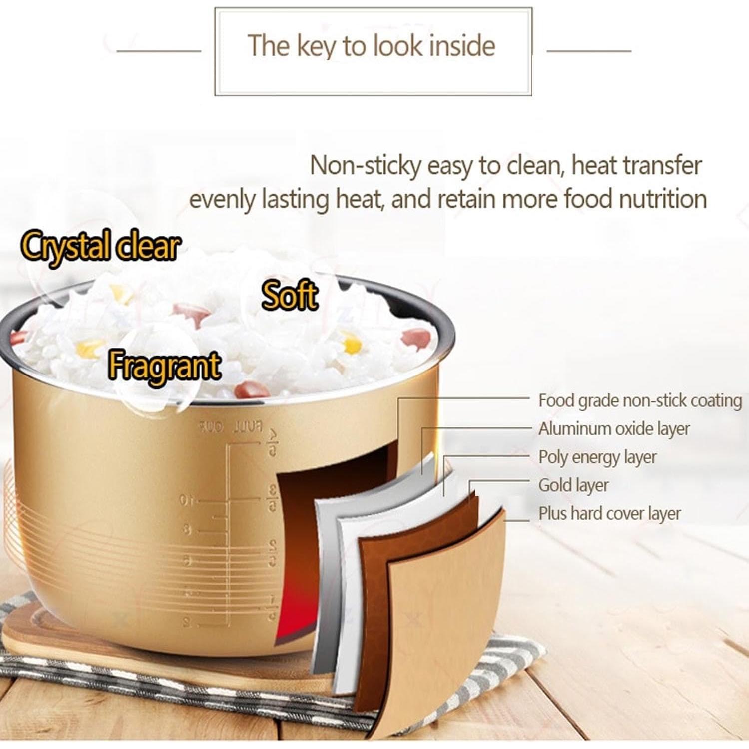 Cocedor de Arroz Comercial DAZITN 9L 40 Tazas Cocido Rápido