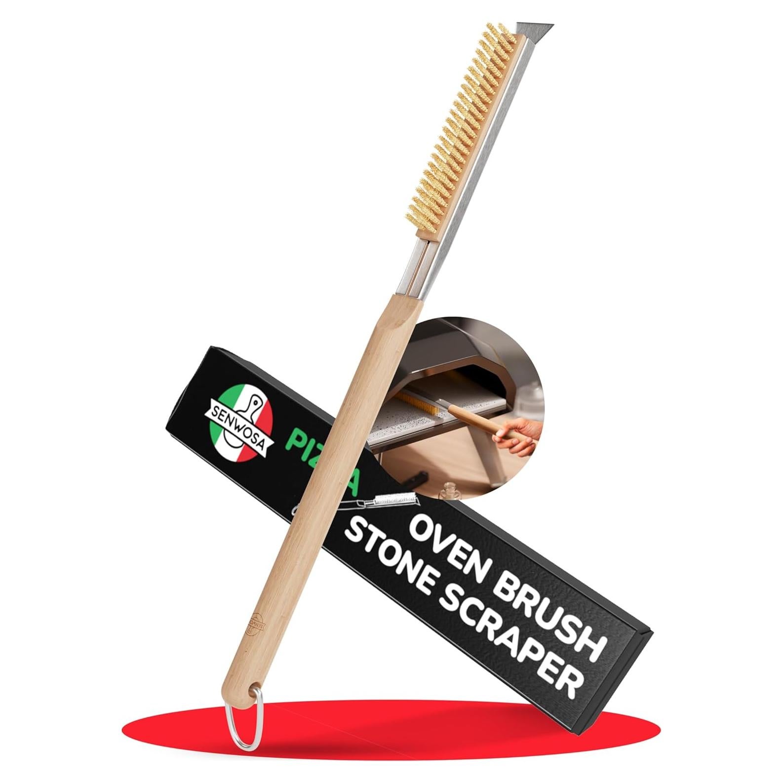 Cepillo para horno de pizza Senwosa 55.88 cm con raspador