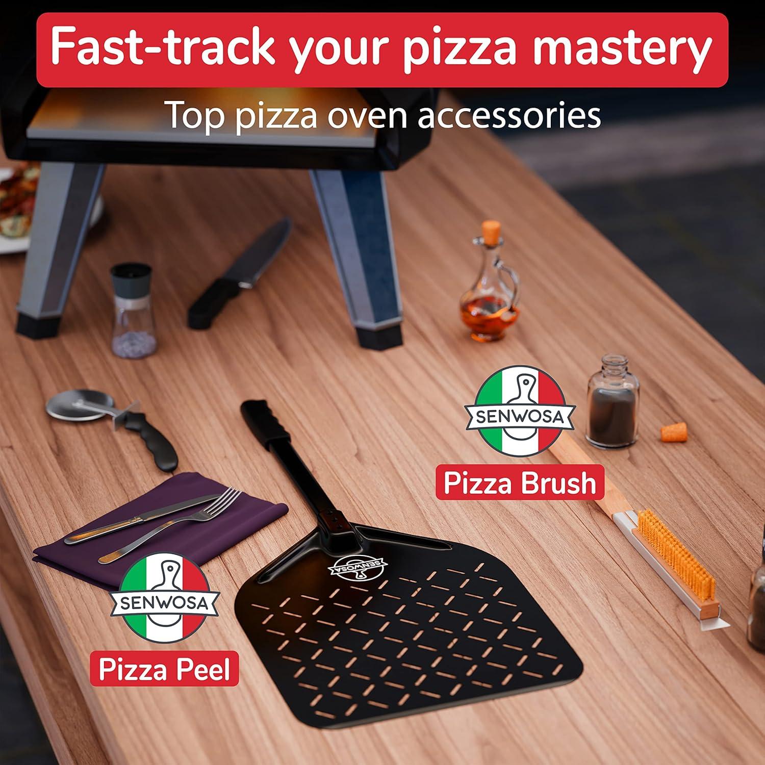 Cepillo para horno de pizza Senwosa 55.88 cm con raspador