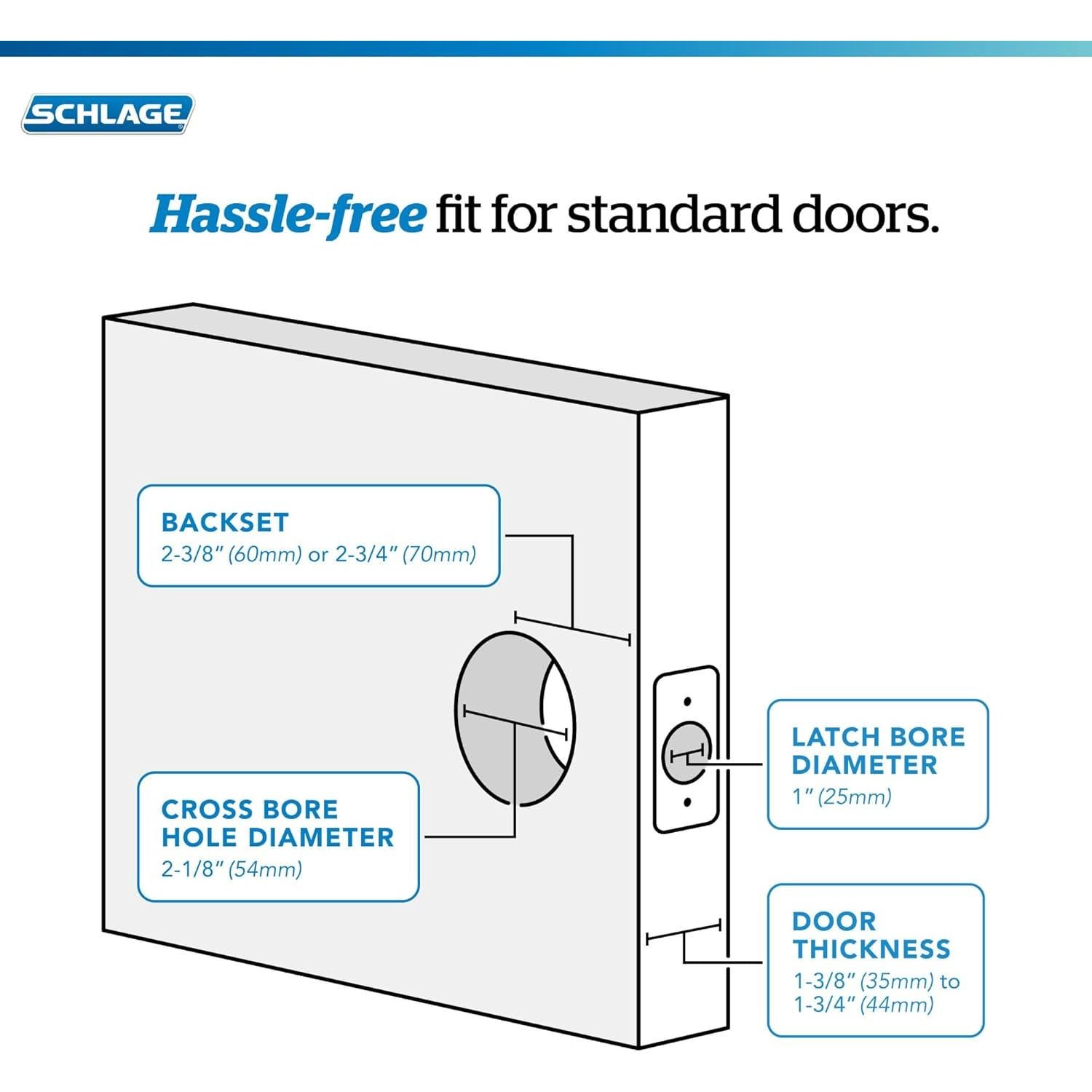 Cerradura de Entrada Schlage F51A Acc 716 Bronce Envejecido 8 Unidades