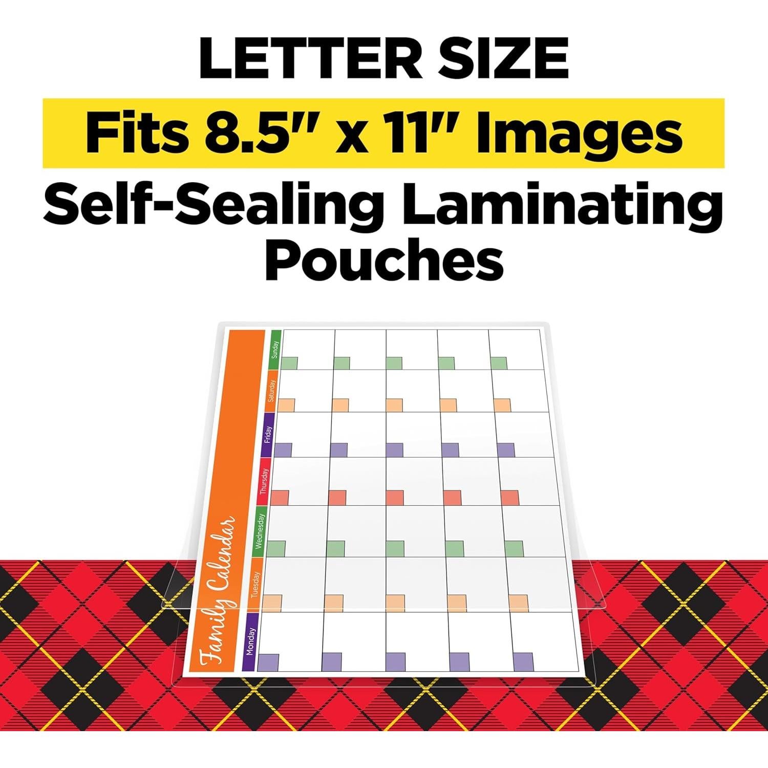 Hojas de Laminado Autoadhesivas Scotch 22.86x29.21 cm 5/Paq