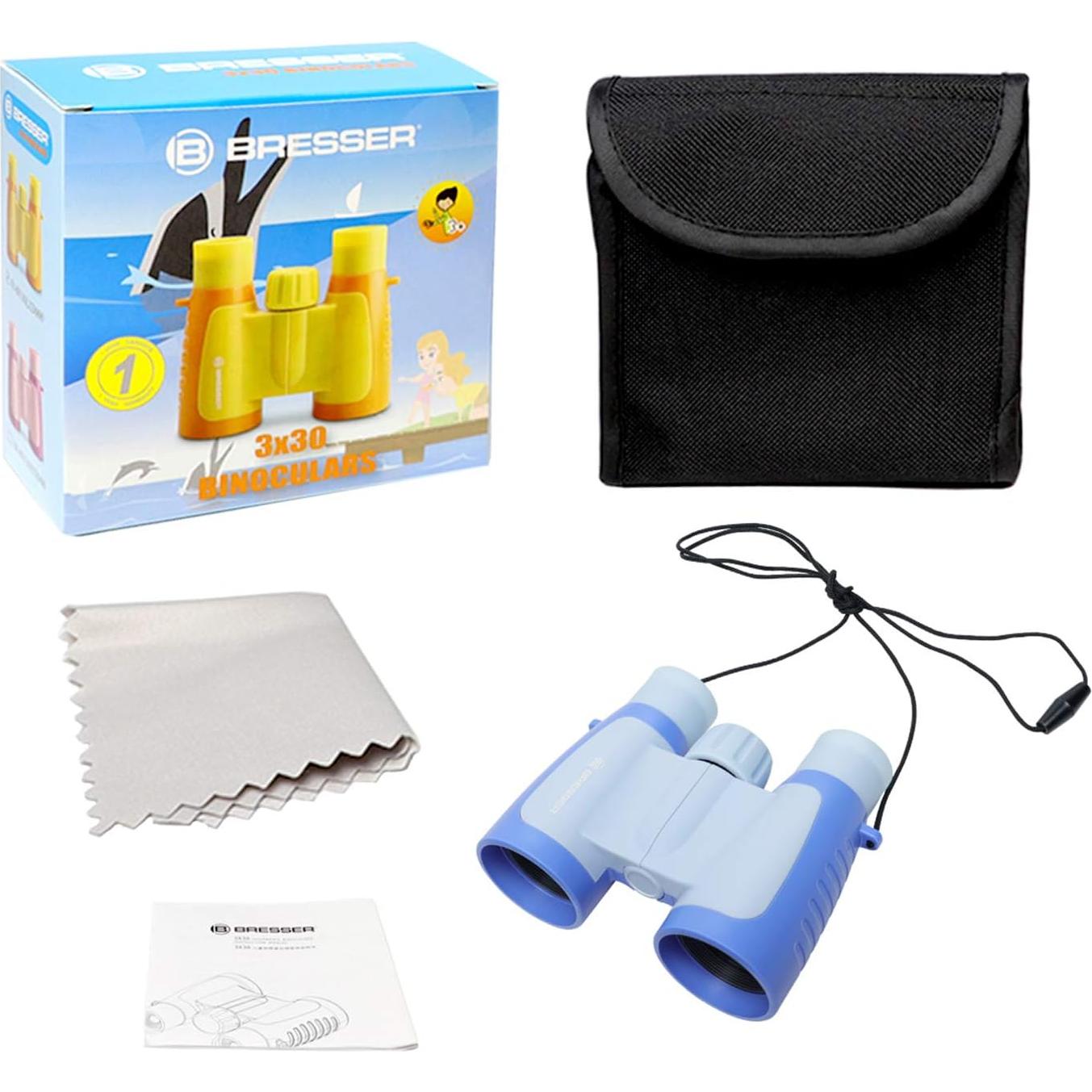 Binoculares Bresser 3x30 para Niños - Alta Resolución Azul