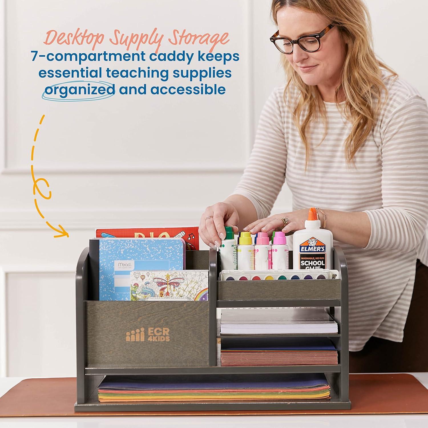 Caddy de Almacenamiento ECR4Kids Lavado Gris 7 Compartimentos