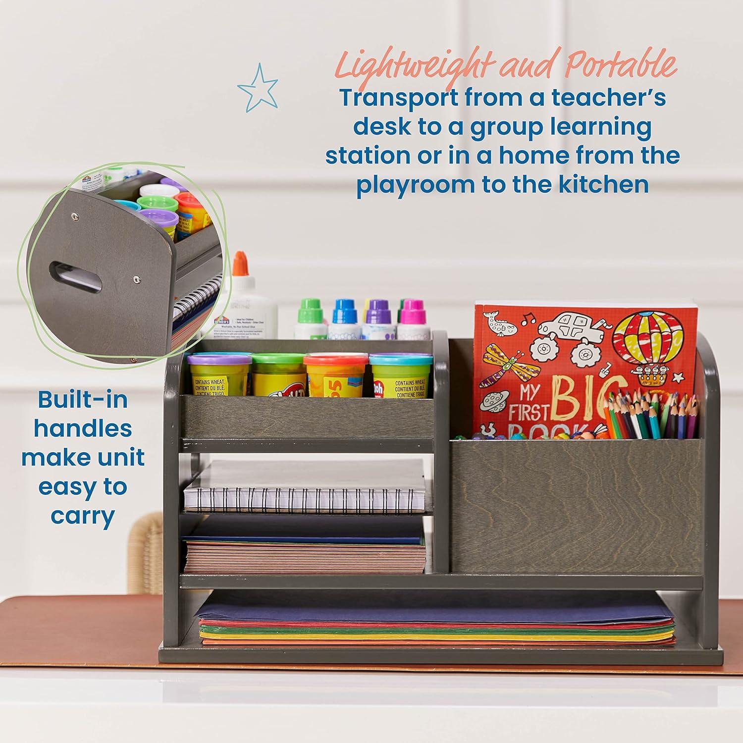 Caddy de Almacenamiento ECR4Kids Lavado Gris 7 Compartimentos