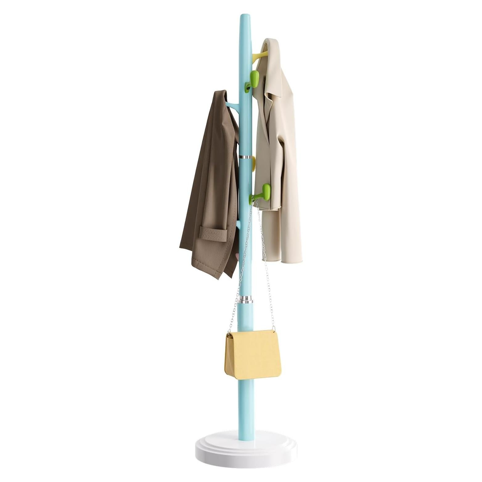 Perchero de pie GVRVHJS azul ajustable 8 ganchos 177.8 cm