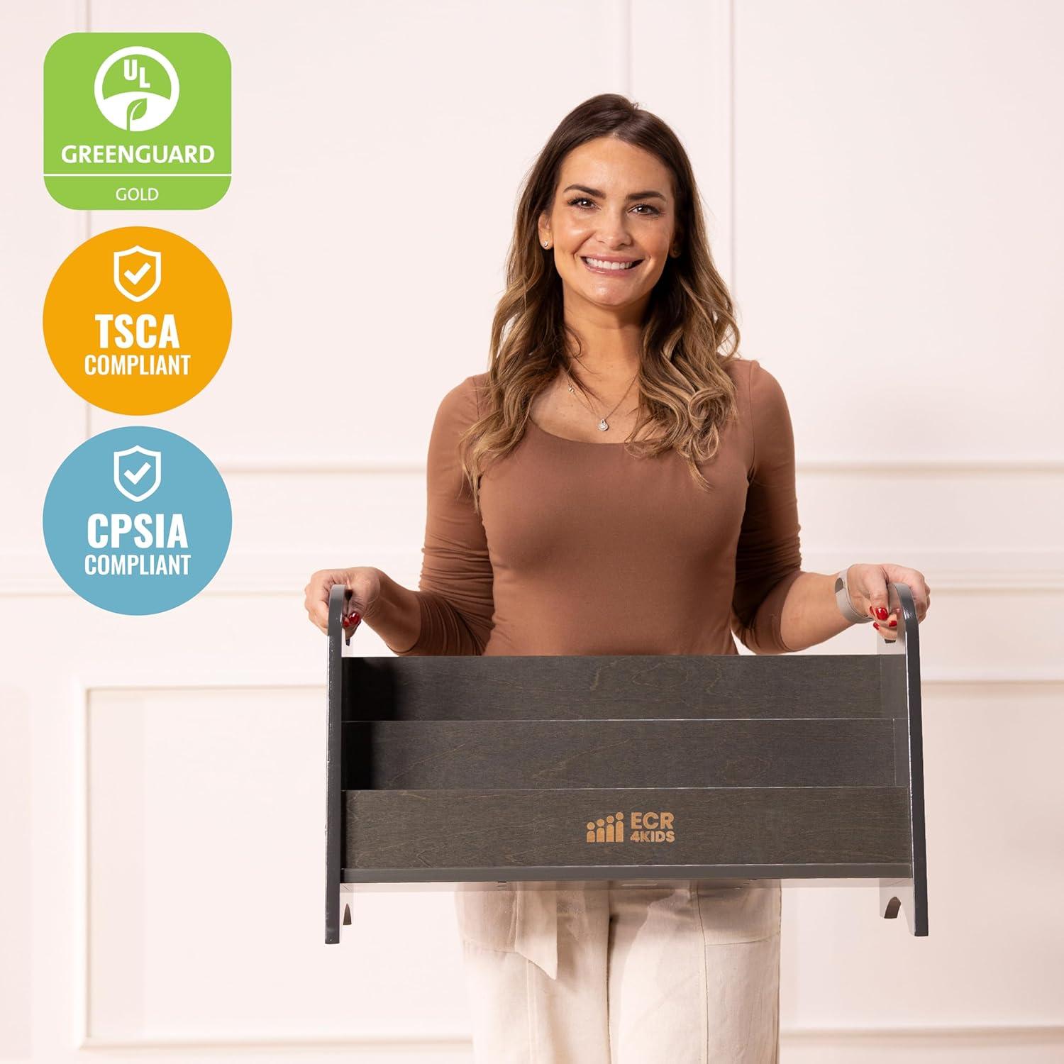 Estantería ECR4Kids Expositor de Libros 2 Estantes Lavado Gris