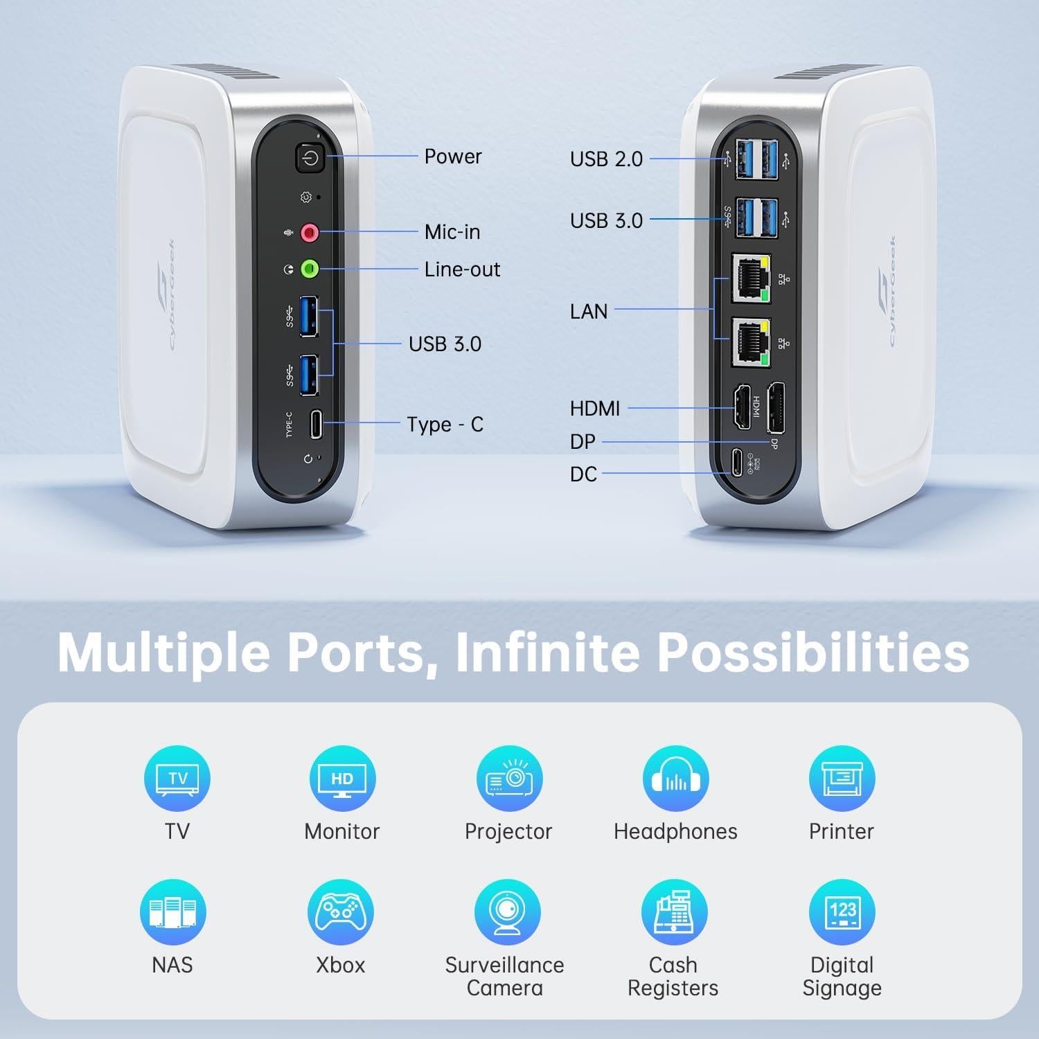 Mini PC Gaming CyberGeek T1 i9-11900H 32GB 1TB SSD 4K