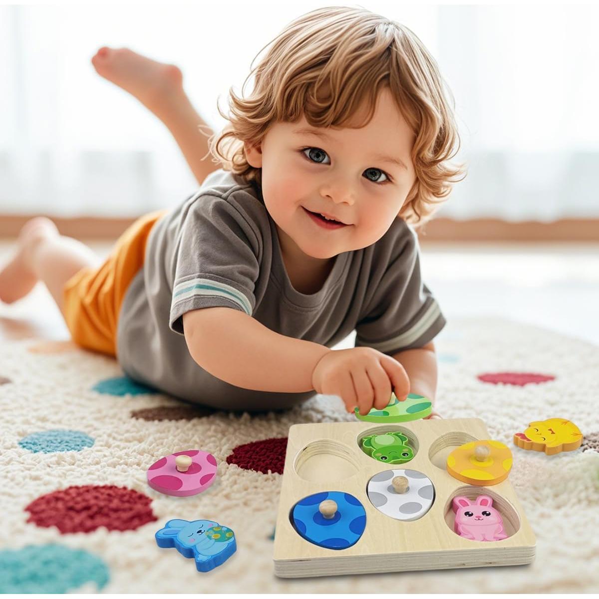 Rompecabezas de Madera OCBTOW Pascua para Niños 17.8 cm