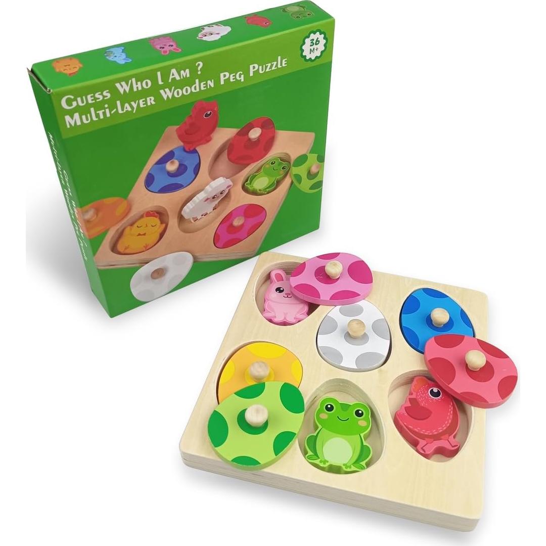 Rompecabezas de Madera OCBTOW Pascua para Niños 17.8 cm