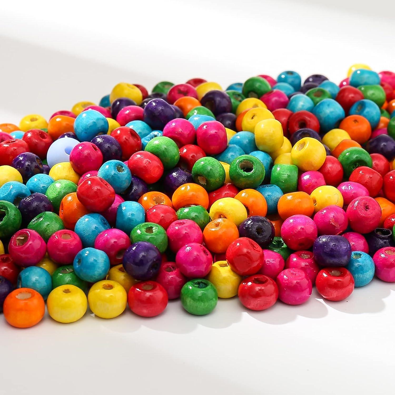 Perlas de Madera Multicolor ToBeIT 1000 Pcs 8mm para Manualidades