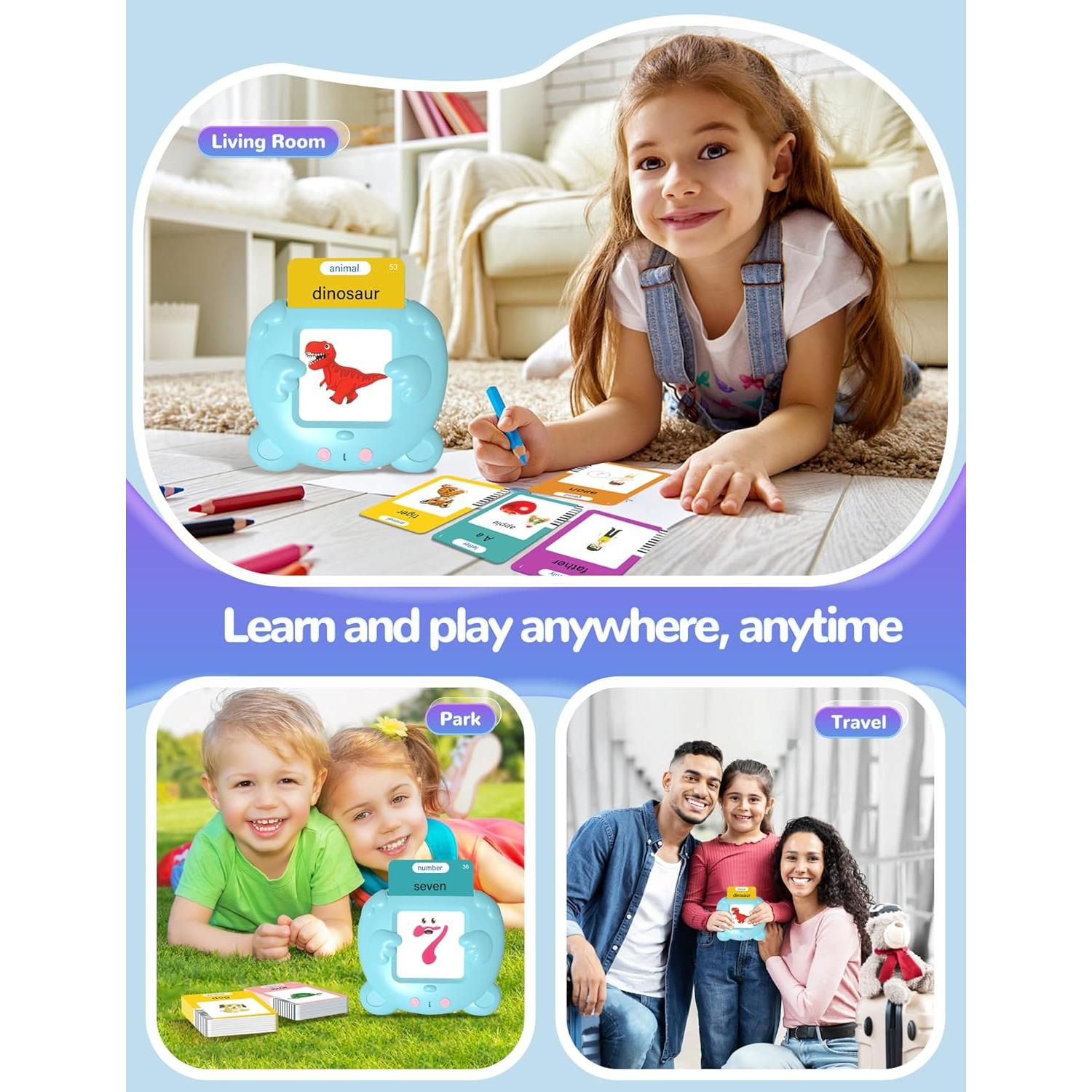 Tarjetas Flash Hablantes Anhovno 224 Palabras para Niños 3+