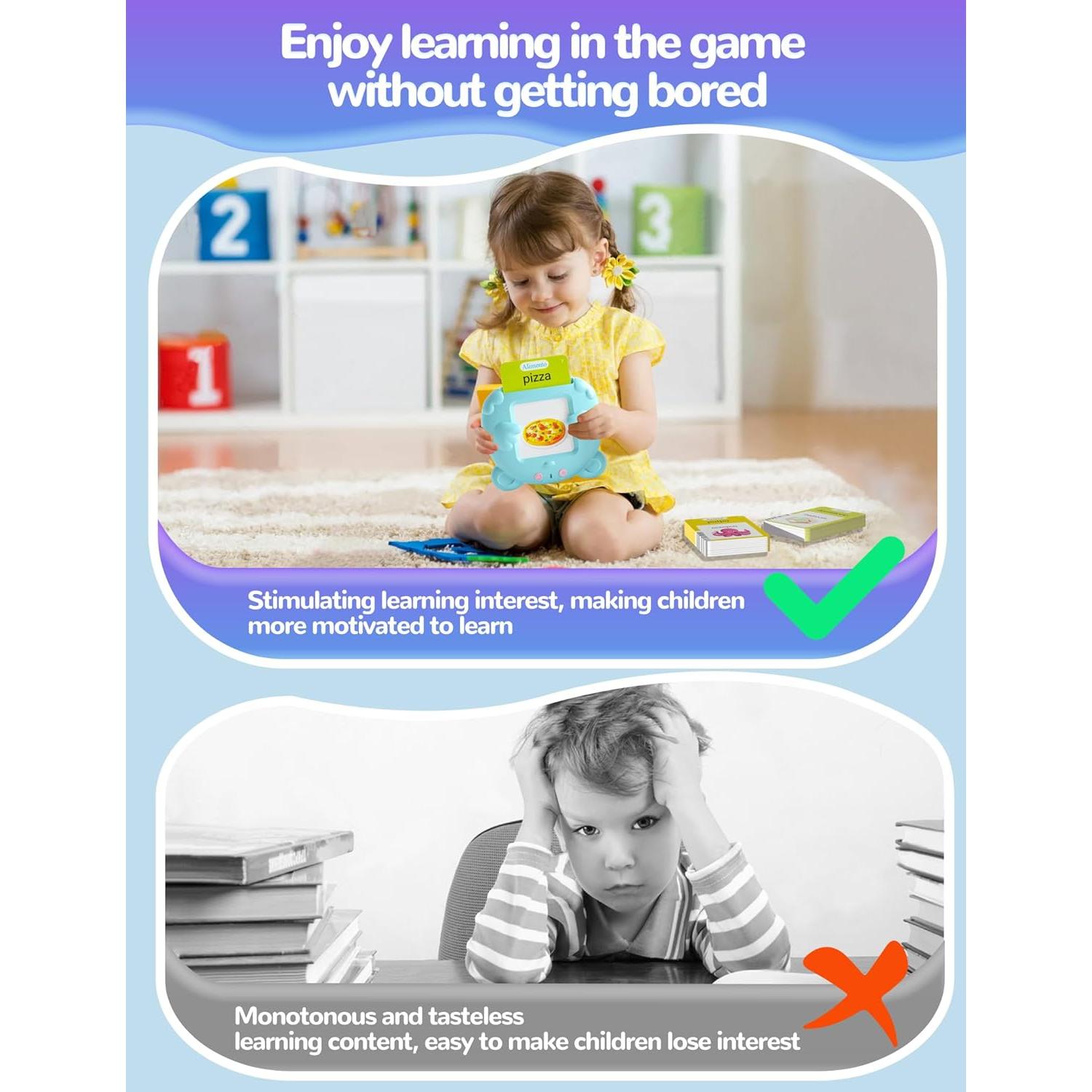 Tarjetas Flash Hablantes Anhovno 224 Palabras para Niños 3+