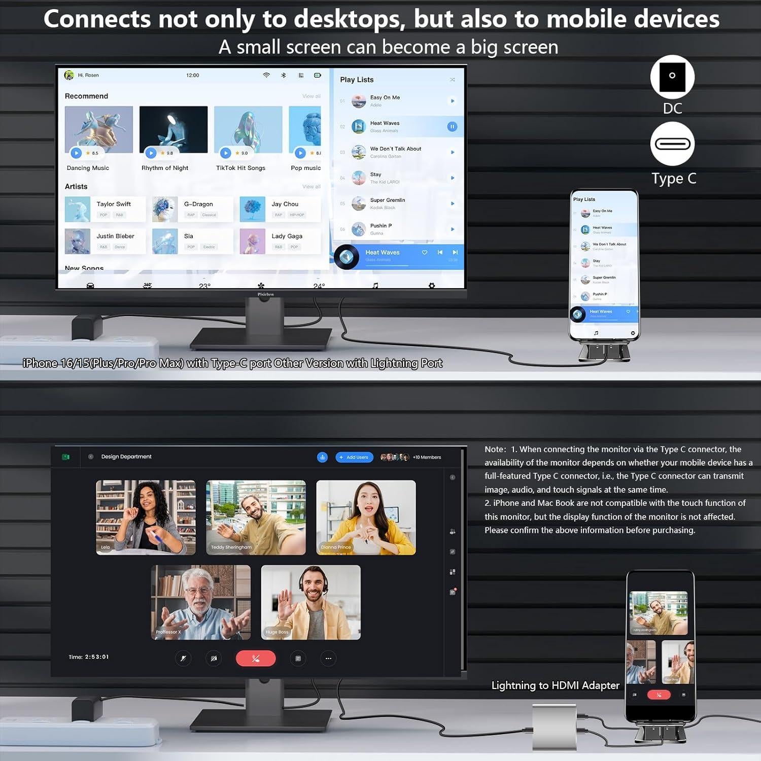 Monitor Táctil 27" 2K 100Hz IPS QHD 2560x1440 con Altavoces