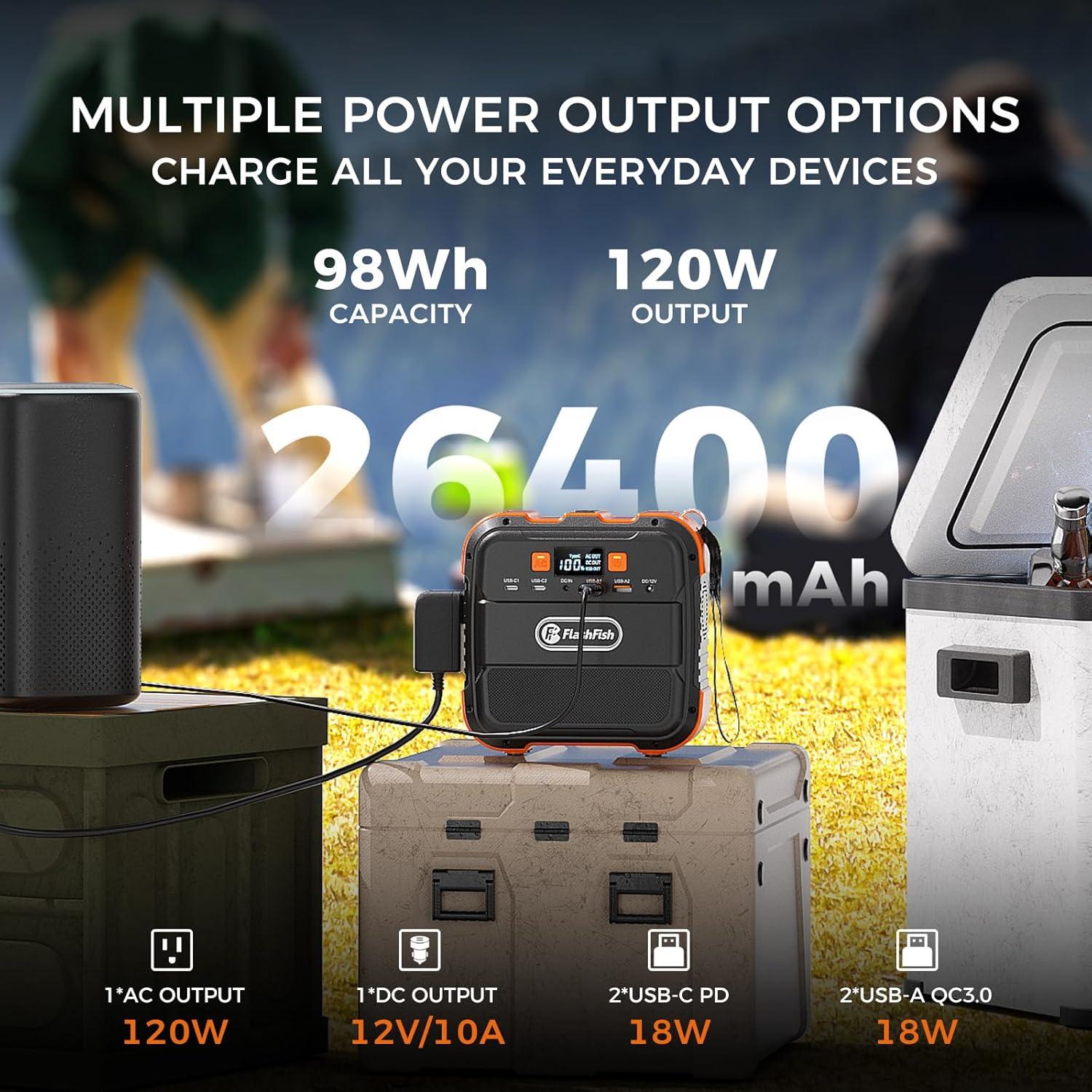 Estación de Energía Portátil Flashfish A101 120W 98Wh con USB
