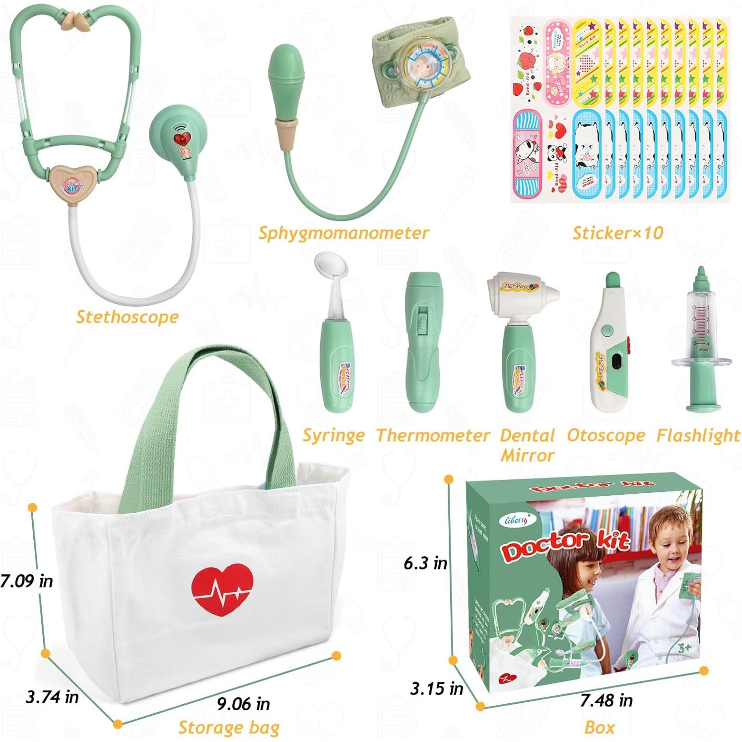Kit de Doctor Liberry para Niños 3-5 Años, 18 Piezas