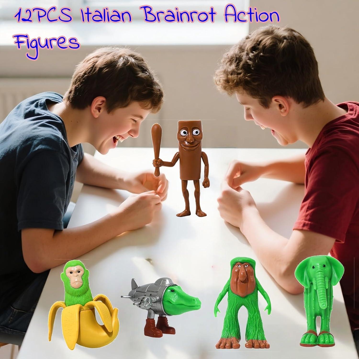 12 Figuras de Acción Brainrot Italianas Coleccionables 5-9 cm