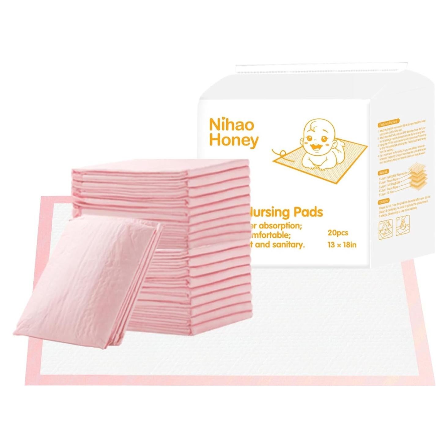 Almohadillas desechables Nihao Honey 33x46 cm - Paquete de 20