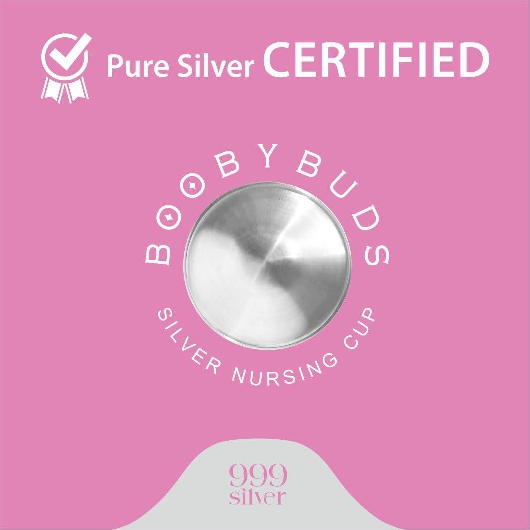 Copas de Lactancia BoobyBuds Plata 999 - Protectores de Pezón