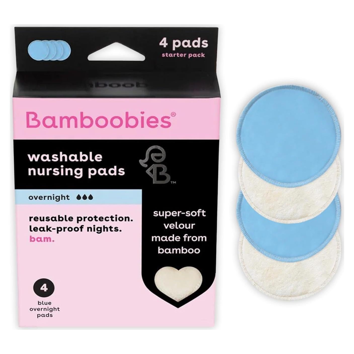 Almohadillas de Lactancia Nocturnas Bamboobies Terciopelo 4 Pzas