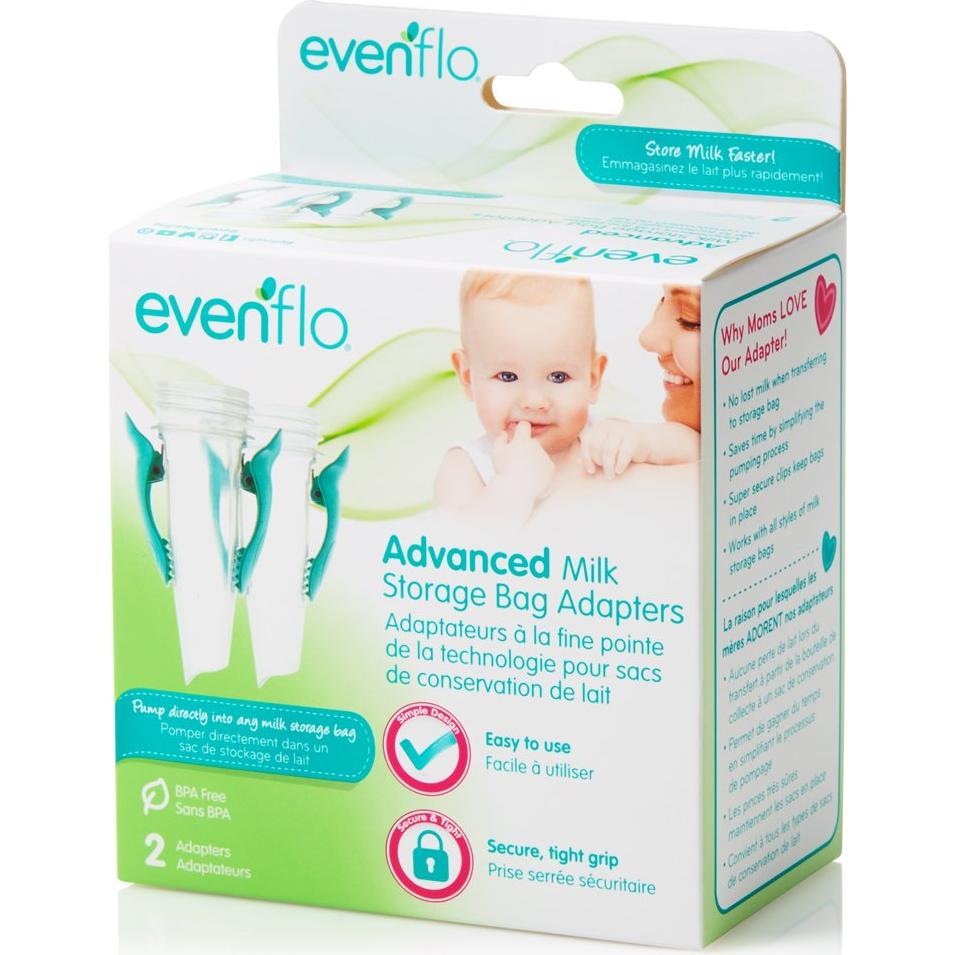 Adaptadores de bolsas de almacenamiento de leche Evenflo 2 unidades