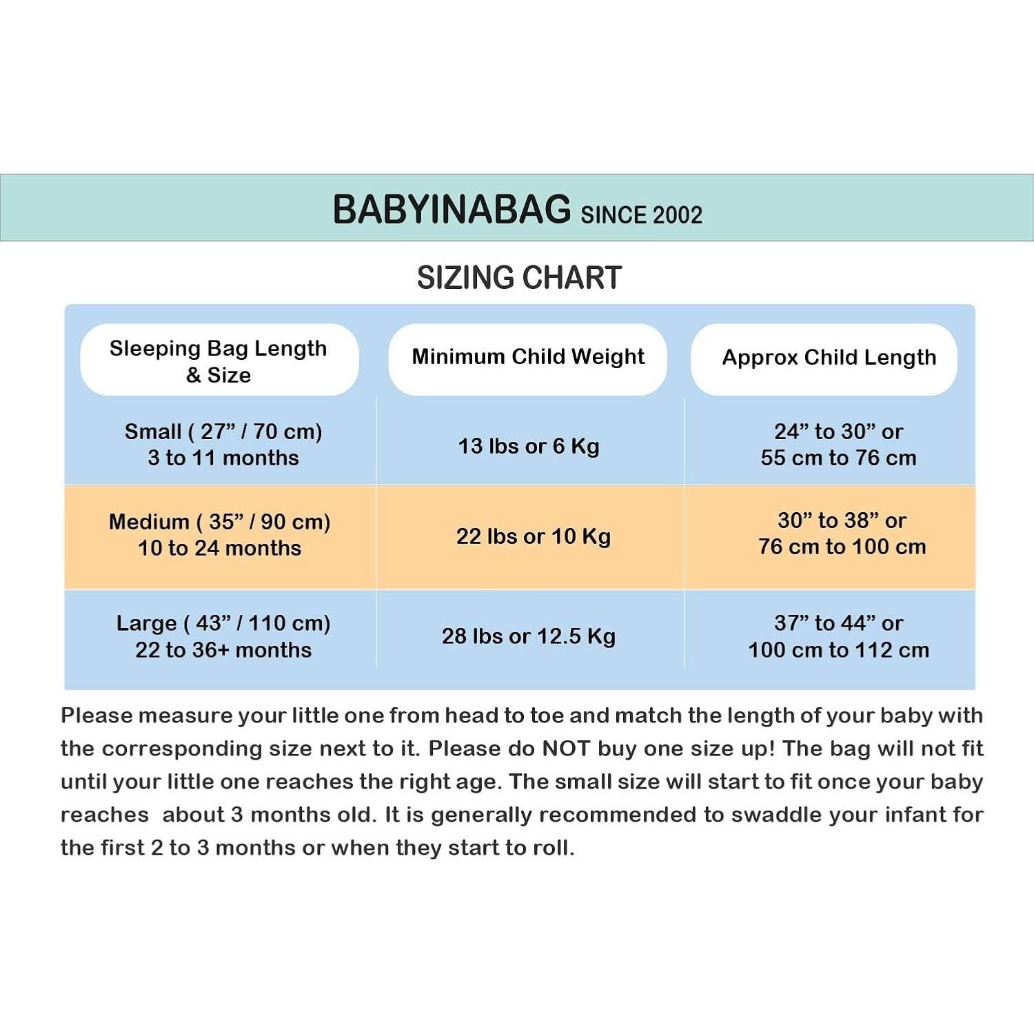 Saco de Dormir para Bebés BABYINABAG Verano 1.25 Tog 0-11 meses