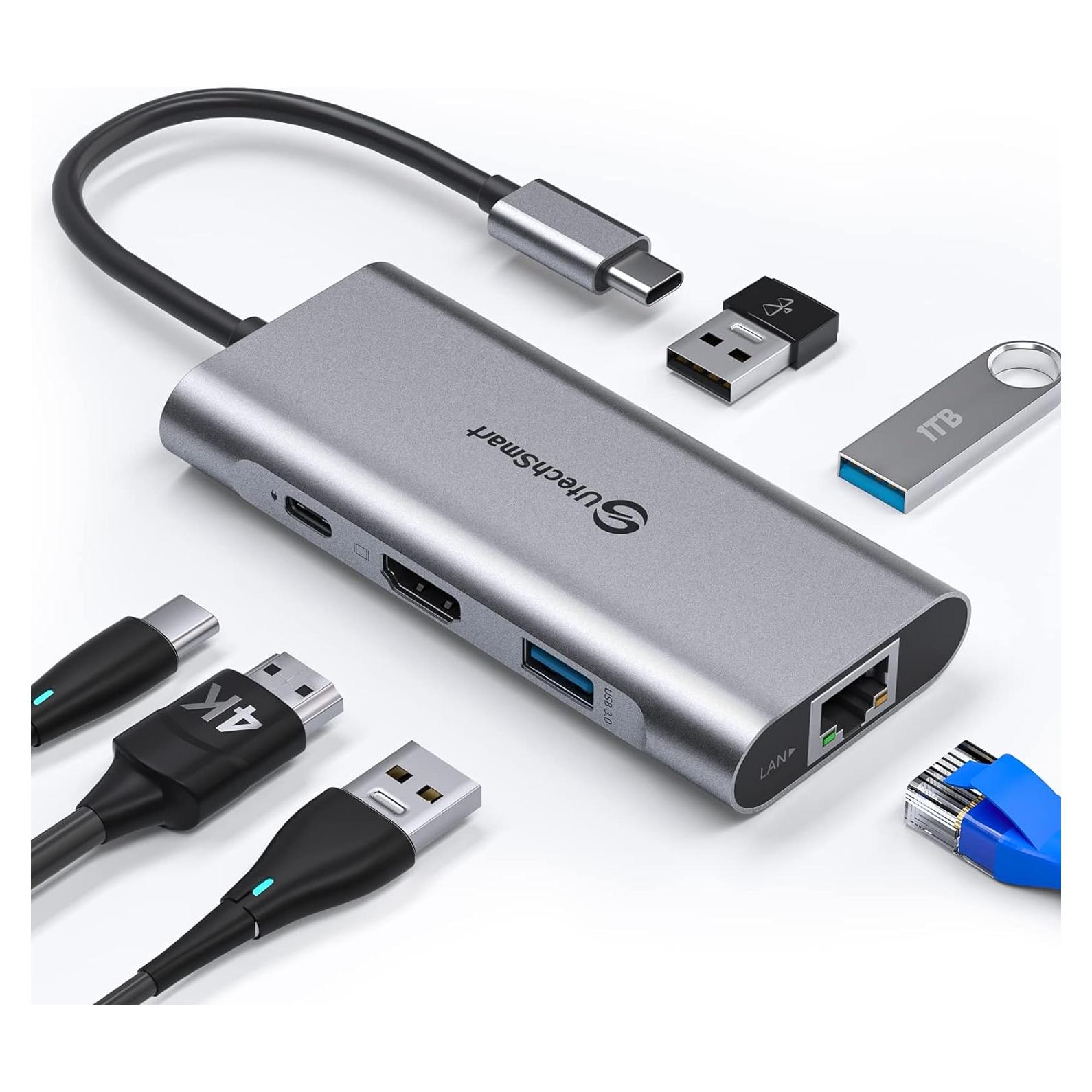 UtechSmart Hub USB C 6 en 1 HDMI 4K Ethernet 100W