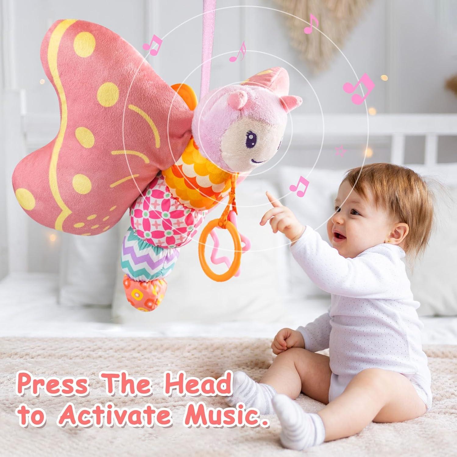 Juguete Musical Sensorial Mariposa Rosa VOILBTOY 0-6 Meses