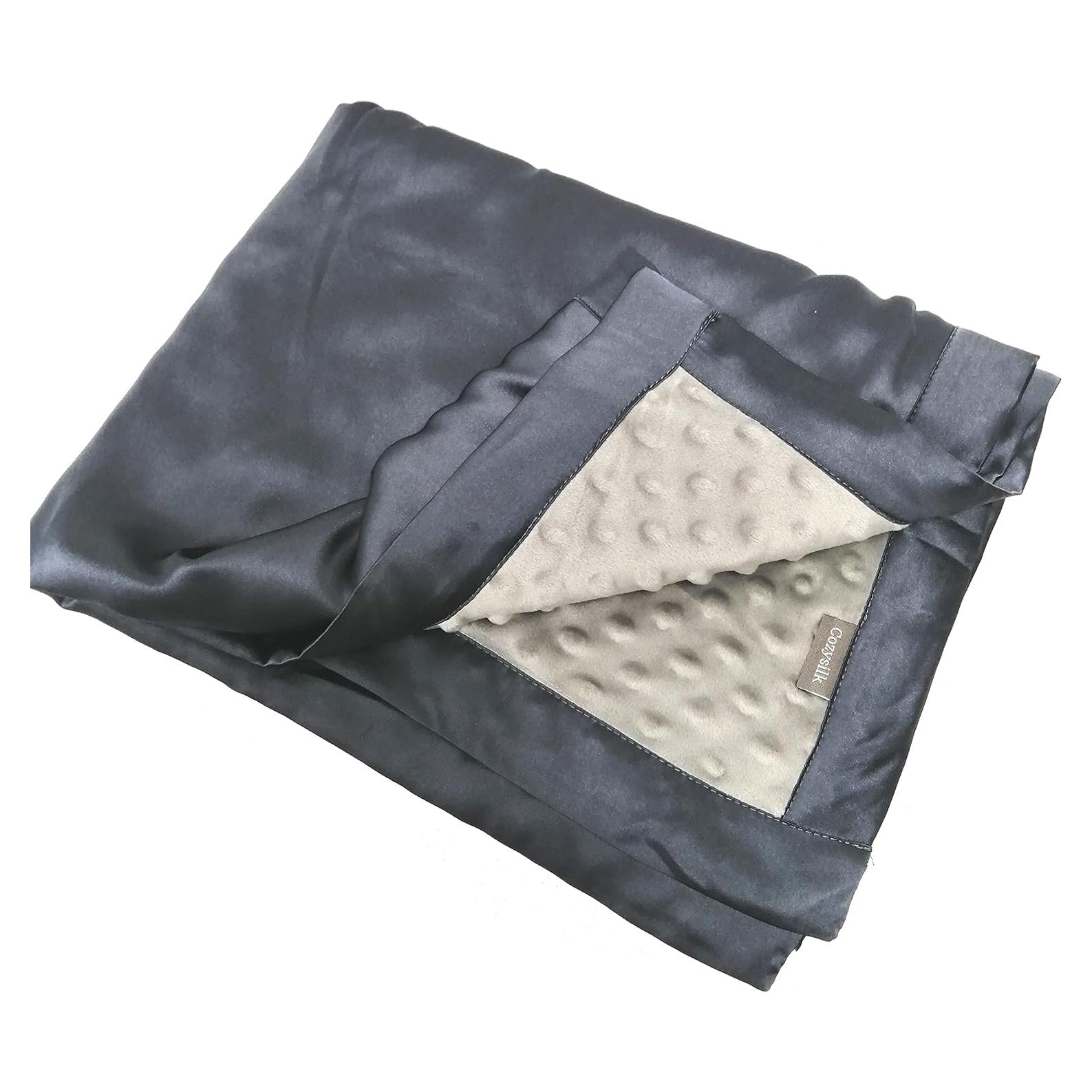 Manta de Seda para Bebé Cozysilk 71x102 cm Gris Oscuro