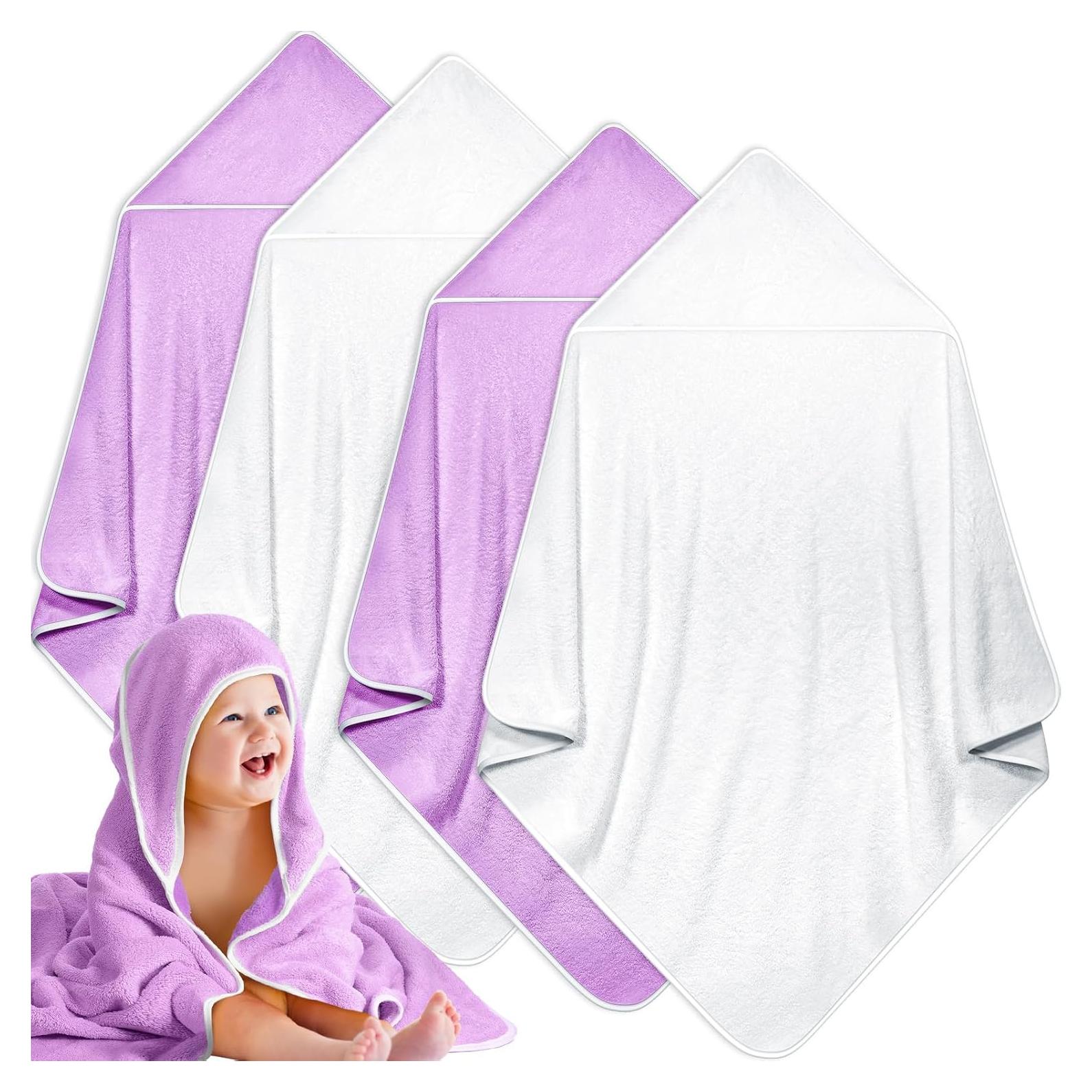 Reginary 4 Toallas con Capucha para Bebés 76x76 cm Suaves