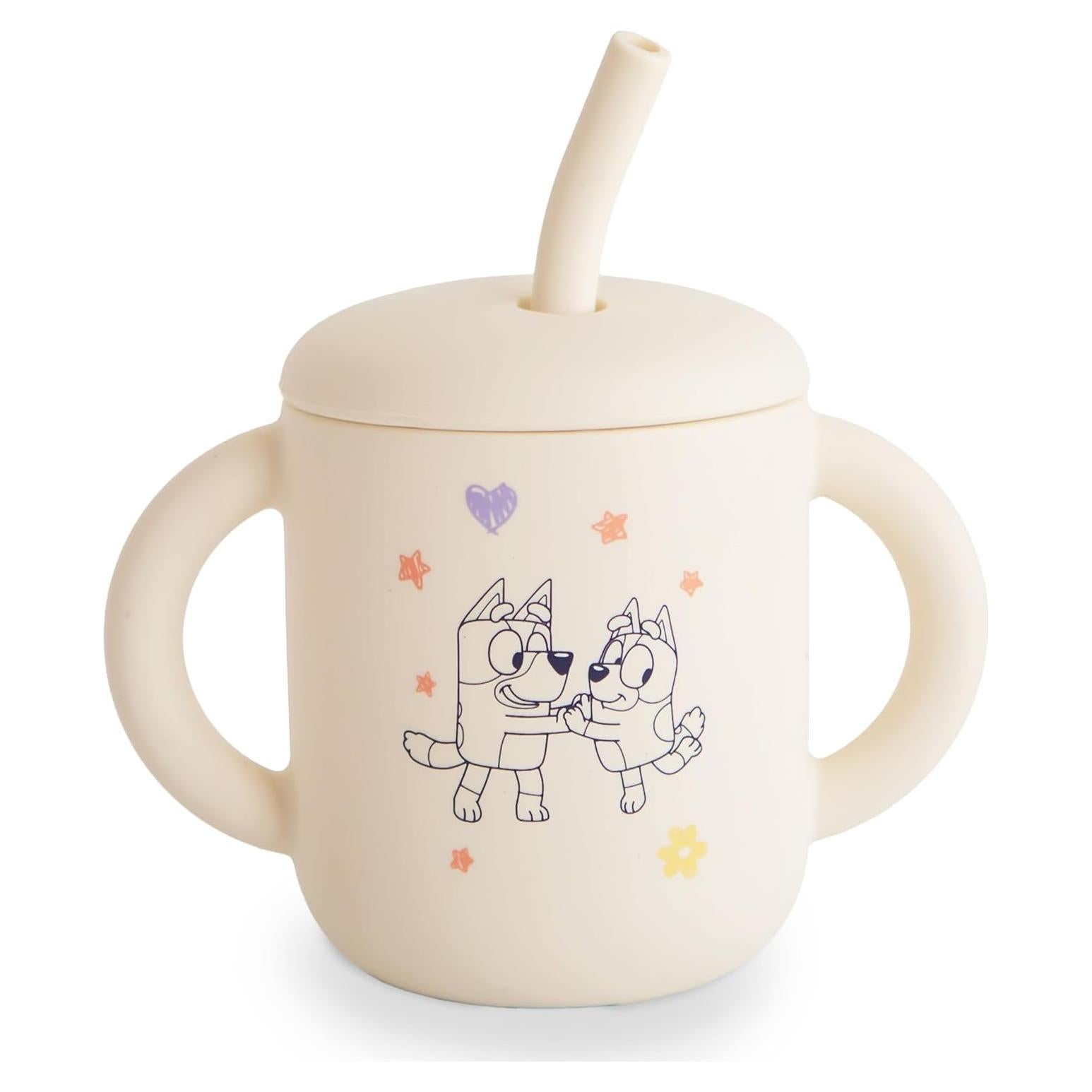 Taza de Entrenamiento mushie con Popote Silicona 175 mL Bluey
