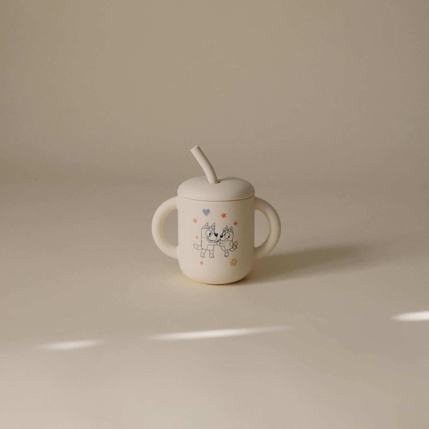 Taza de Entrenamiento mushie con Popote Silicona 175 mL Bluey