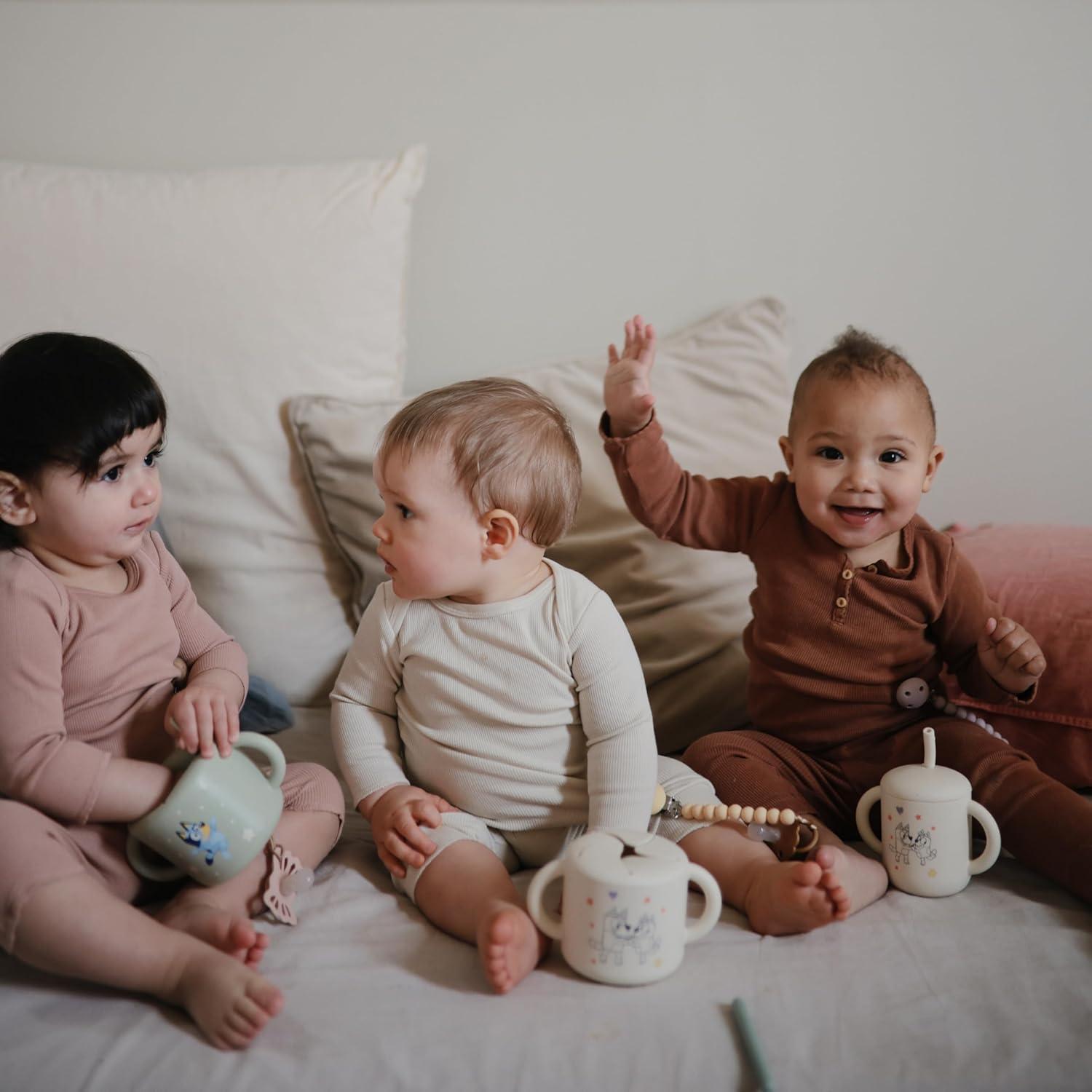 Taza de Entrenamiento mushie con Popote Silicona 175 mL Bluey