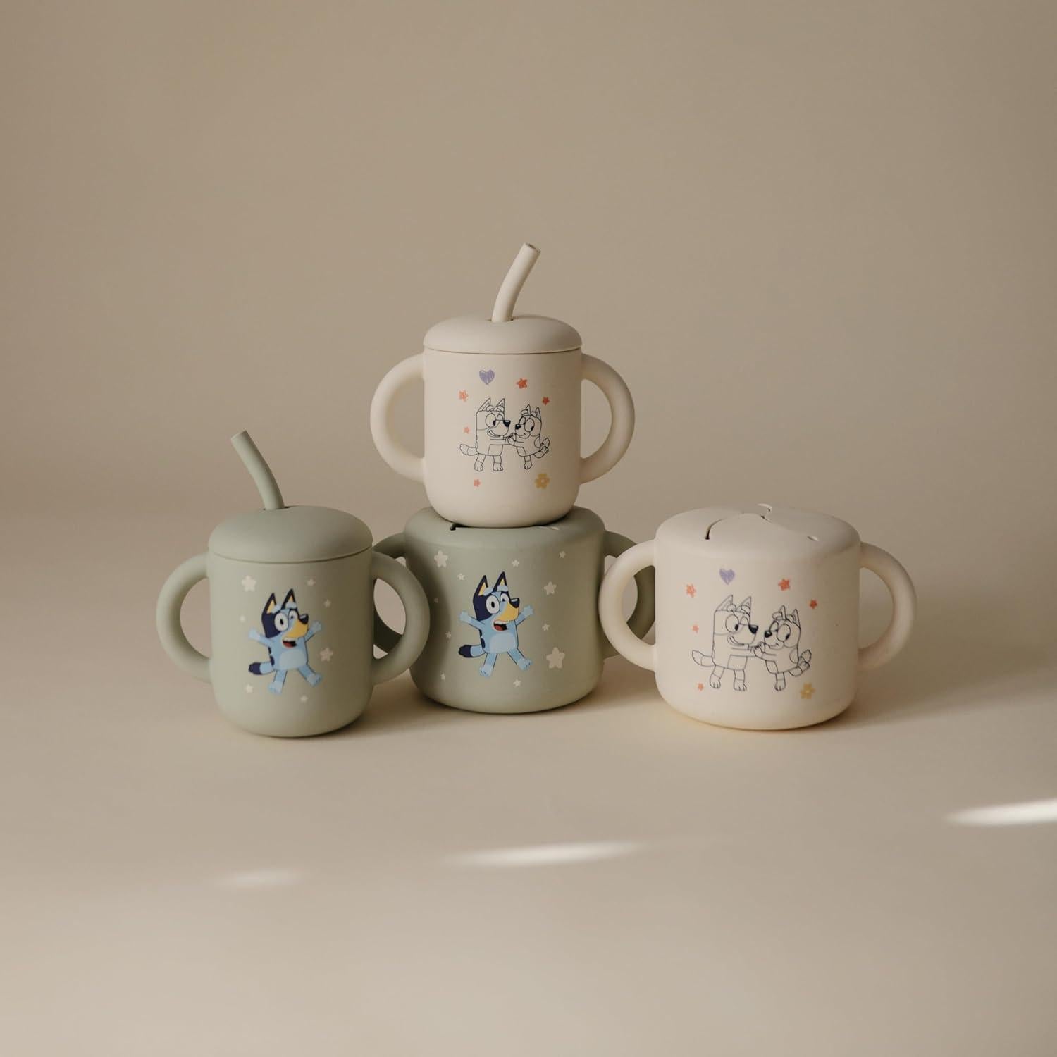 Taza de Entrenamiento mushie con Popote Silicona 175 mL Bluey