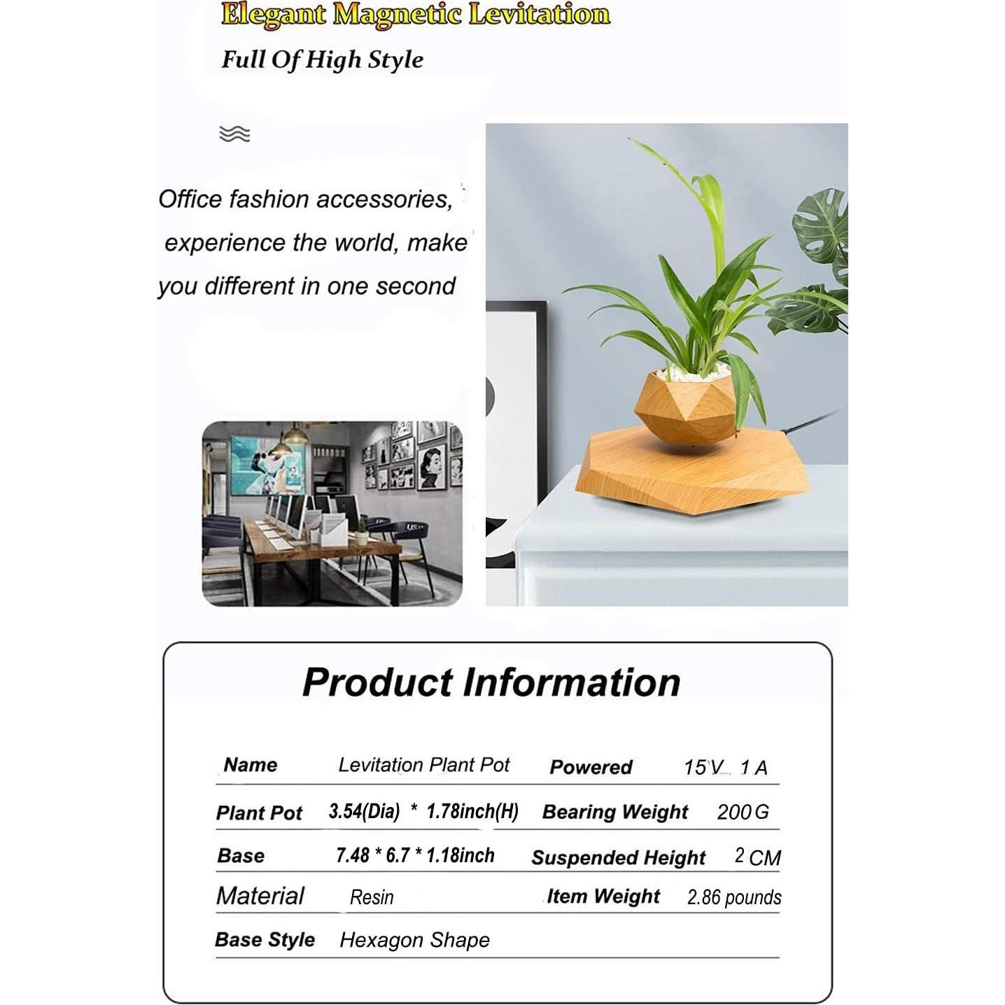 Maceta Flotante Hexagonal KIYOMING para Bonsai 19x19 cm