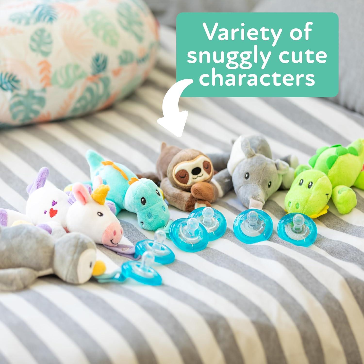 Chupete Natural Flex Nuby con Peluche Dino para Bebé